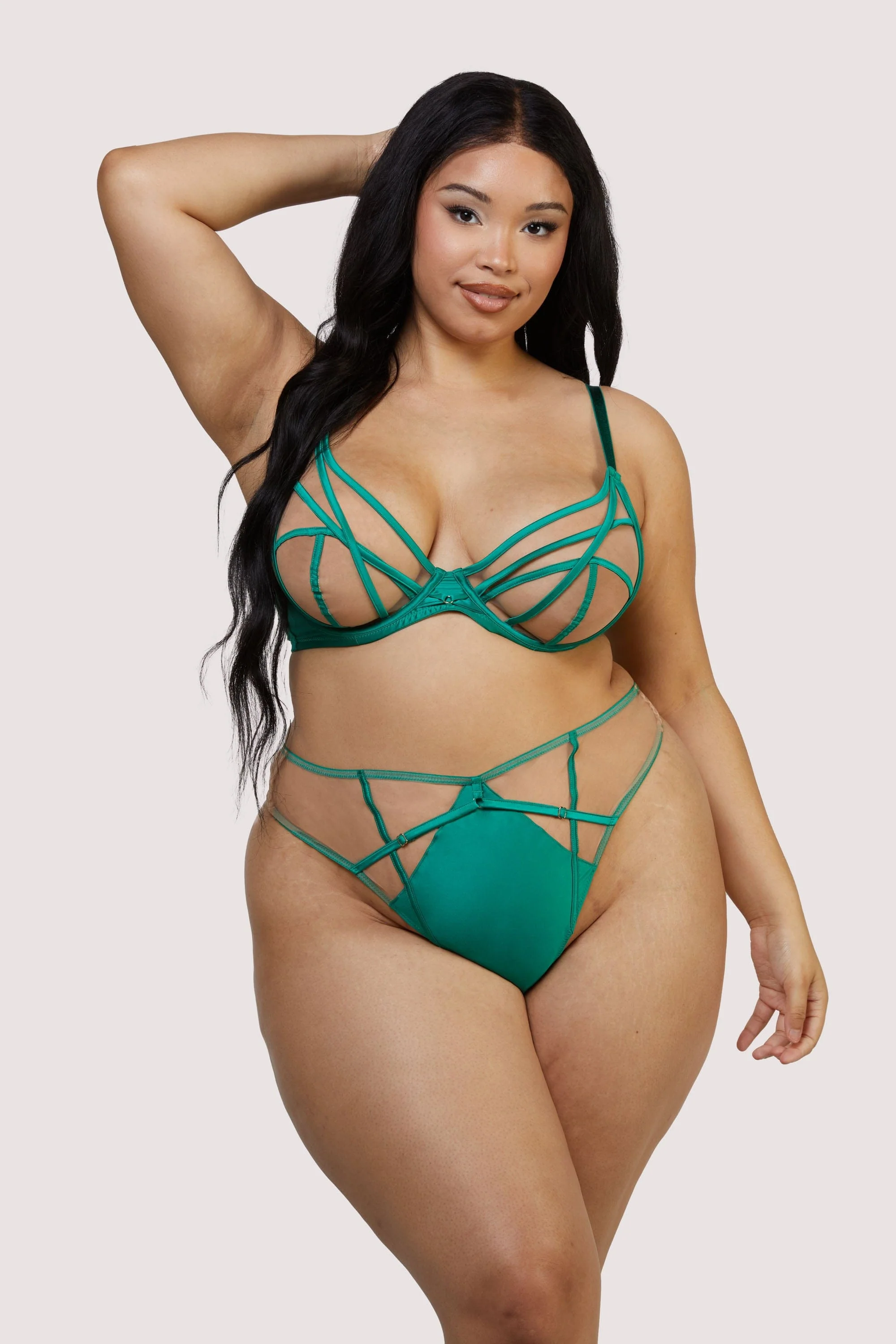 Ramona Green Mesh High Waisted Thong - Image 5