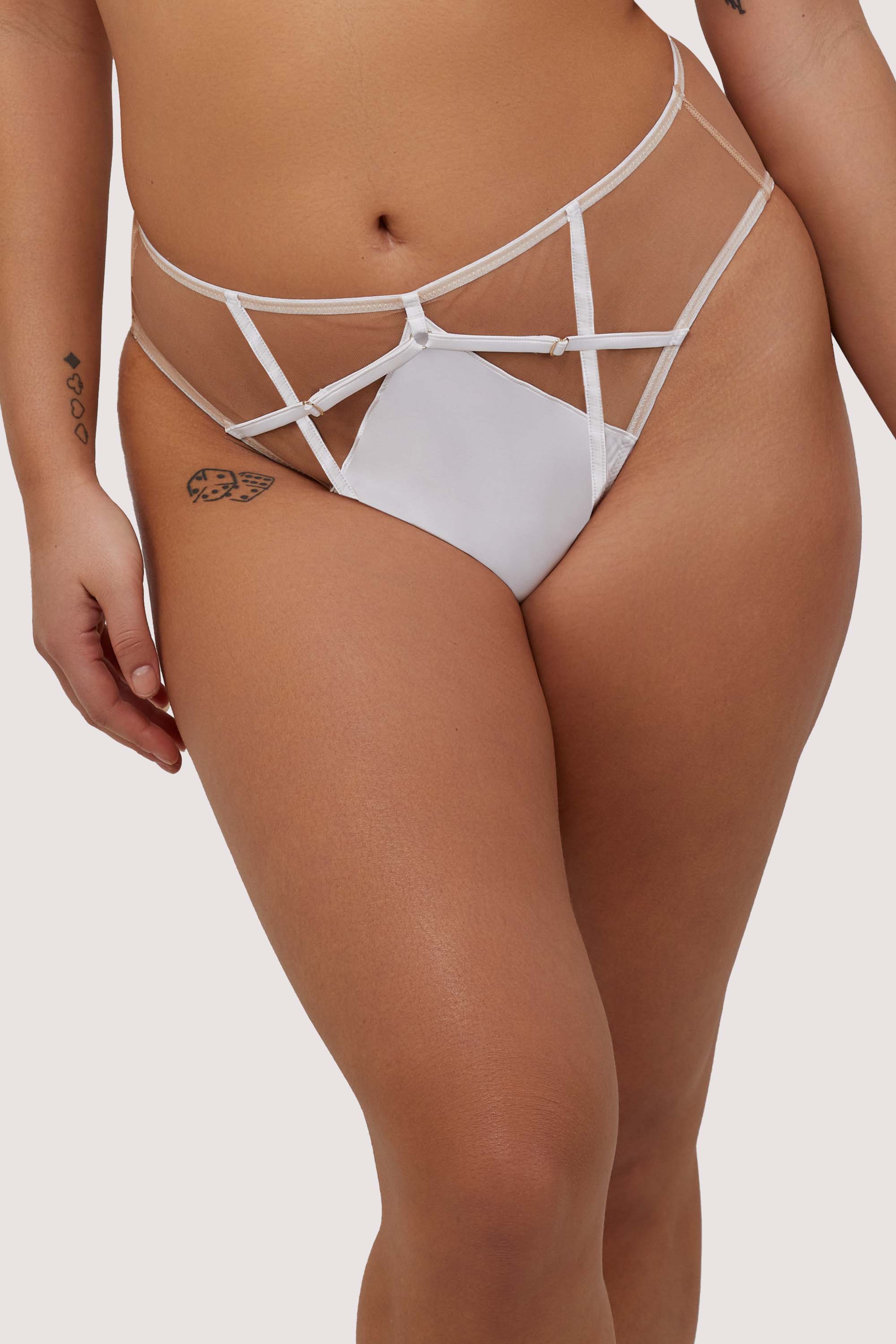 Ramona Optic White Strap Detail Illusion Mesh Set - Image 10