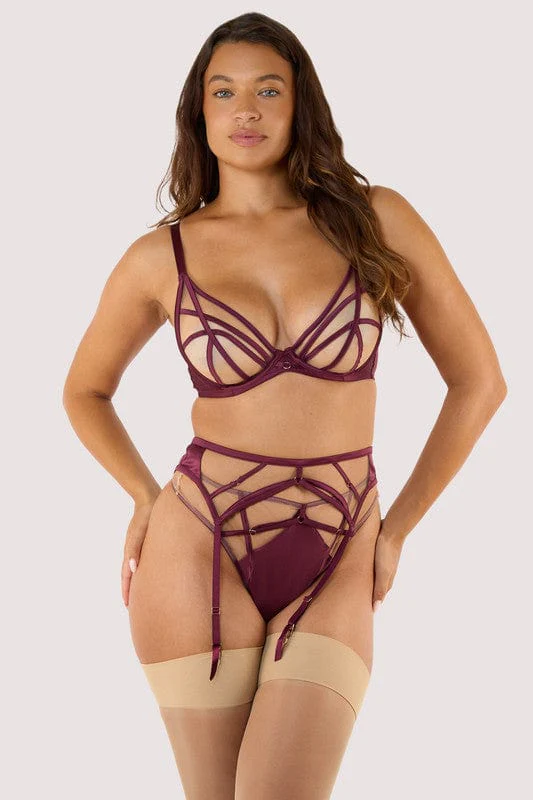 Ramona Wine Suspender Belt - Image 4