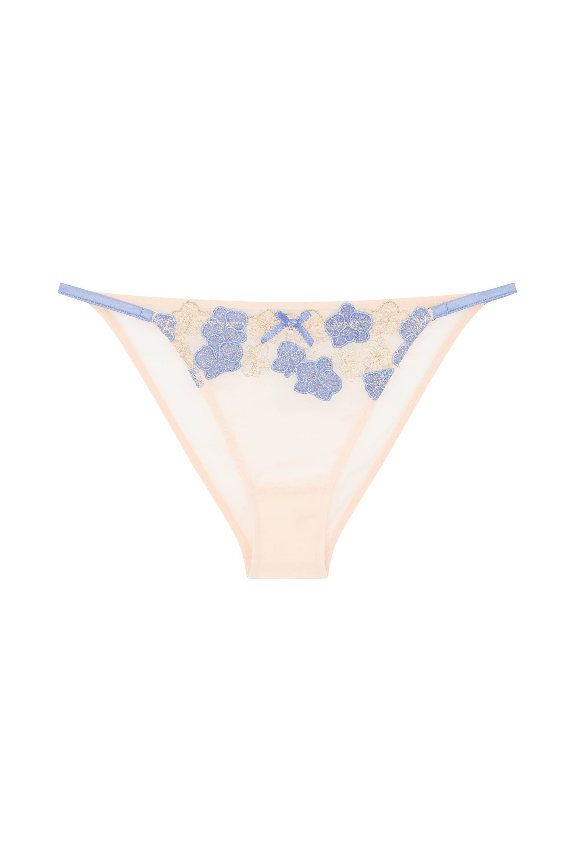 Rayne Gold And Lilac Satin Floral Embroidered Brief - Image 2