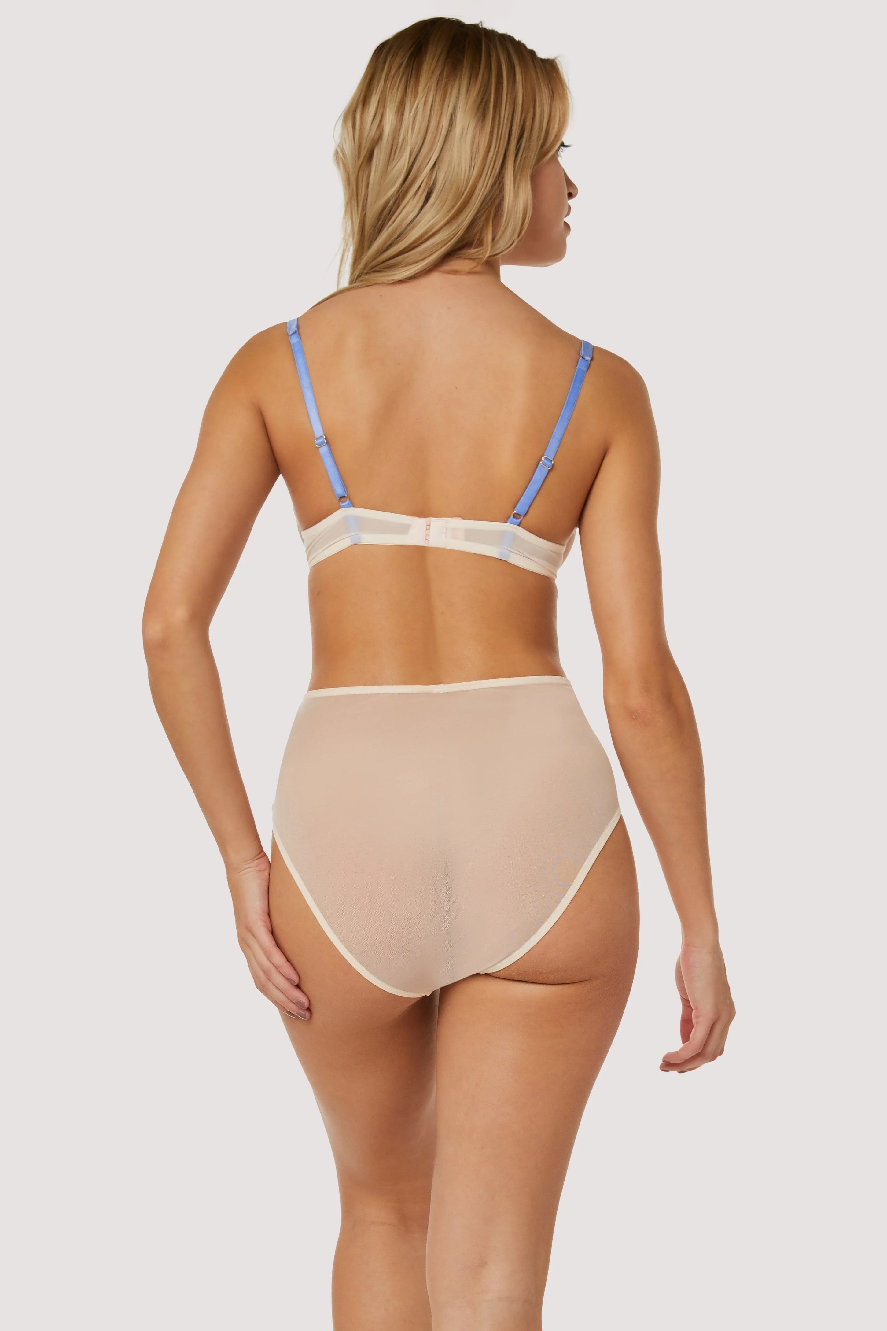 Rayne Gold And Lilac Satin Floral Embroidered High Waisted Brief - Image 3