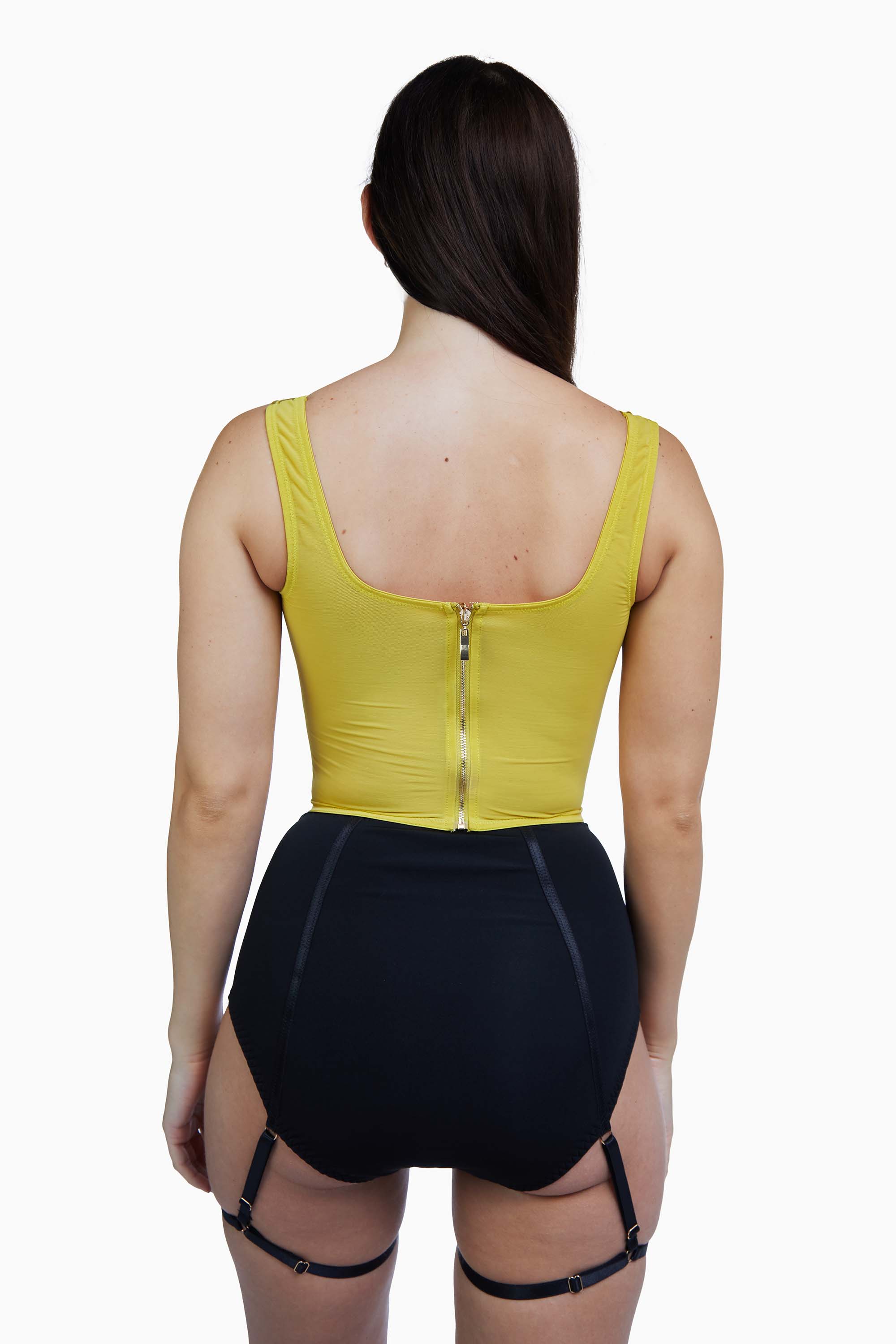 Bobbi Panelled Basque Mustard - Image 4