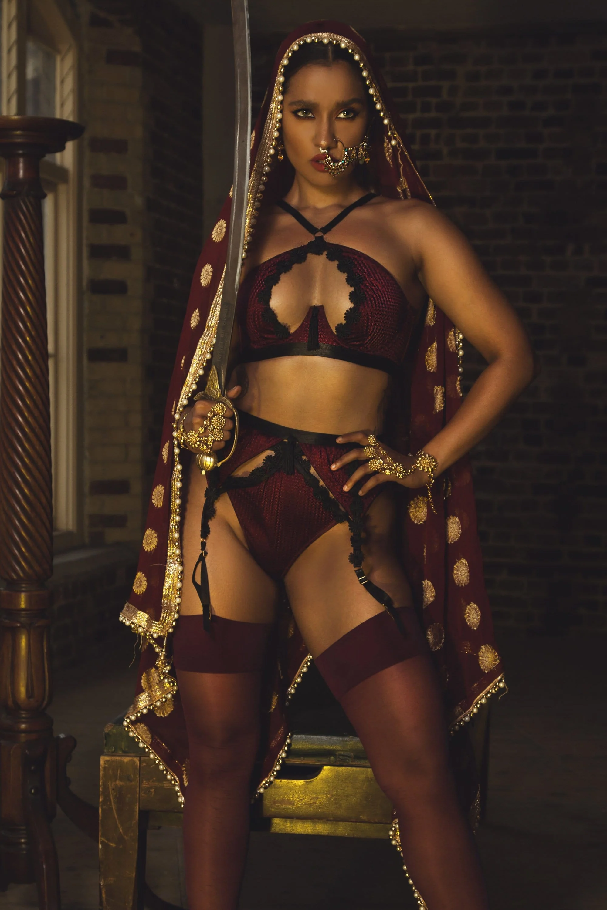 Regalia Hallie Wine & Black Lace Bra - Image 2