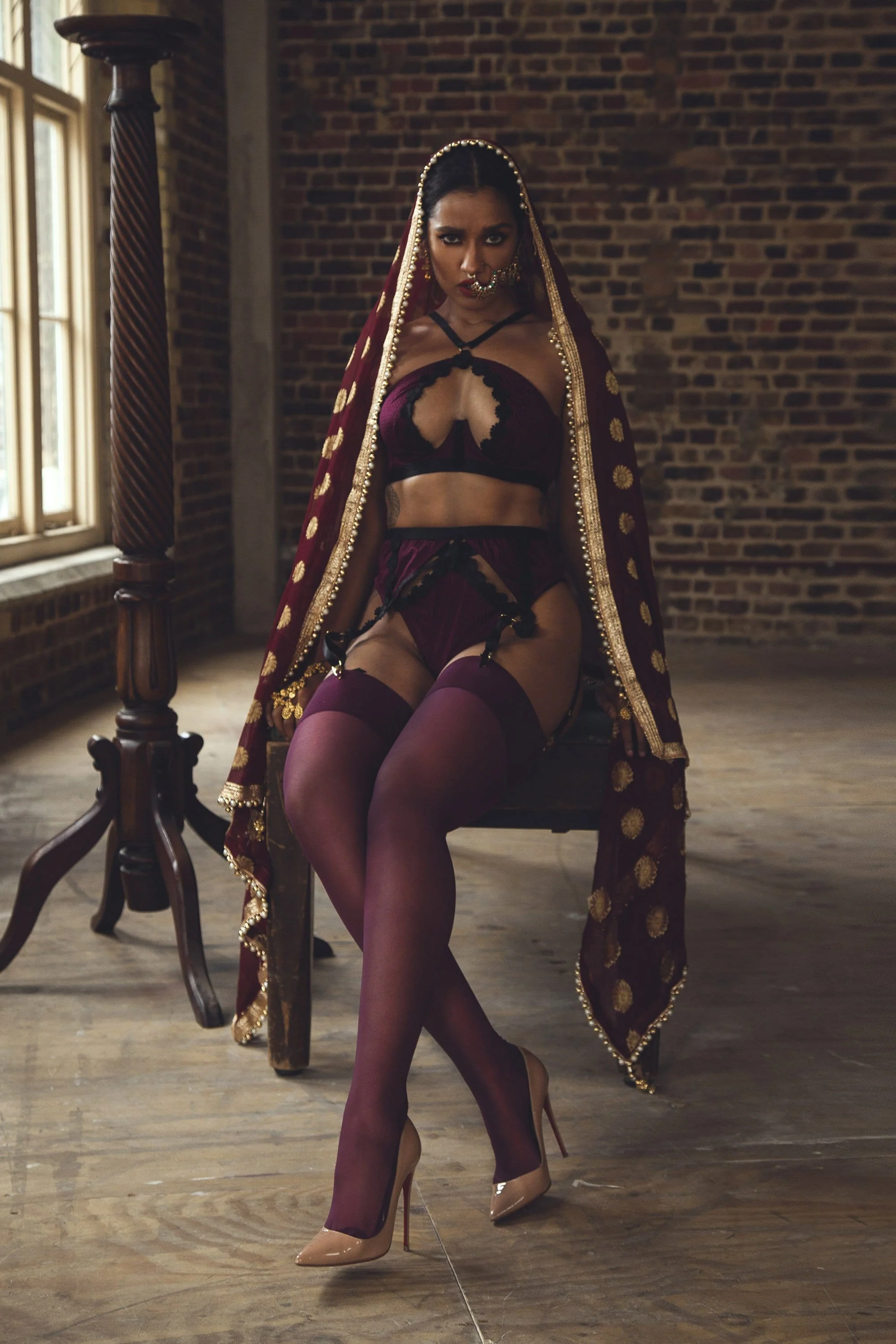 Regalia Hallie Wine & Black Lace Bra - Image 3