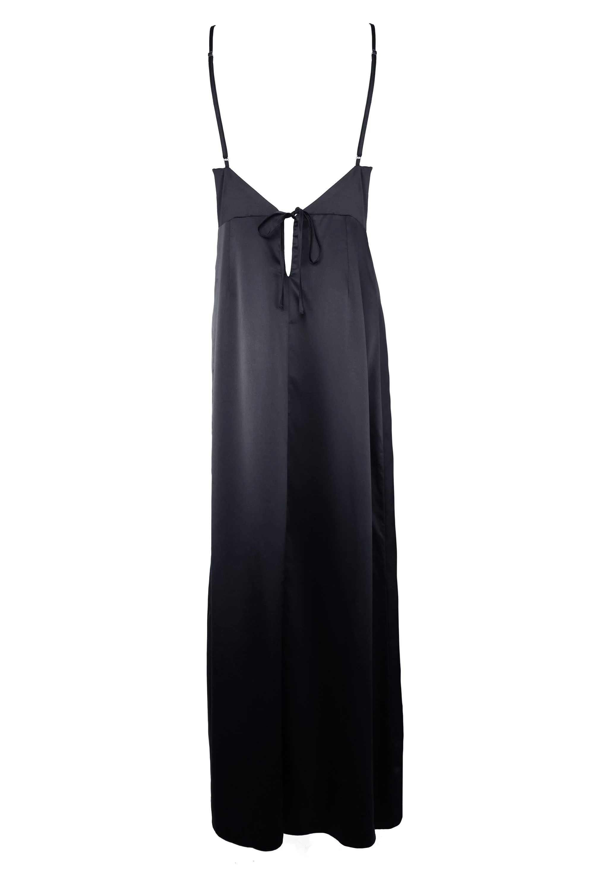 Reina Black Satin Chemise - Image 4