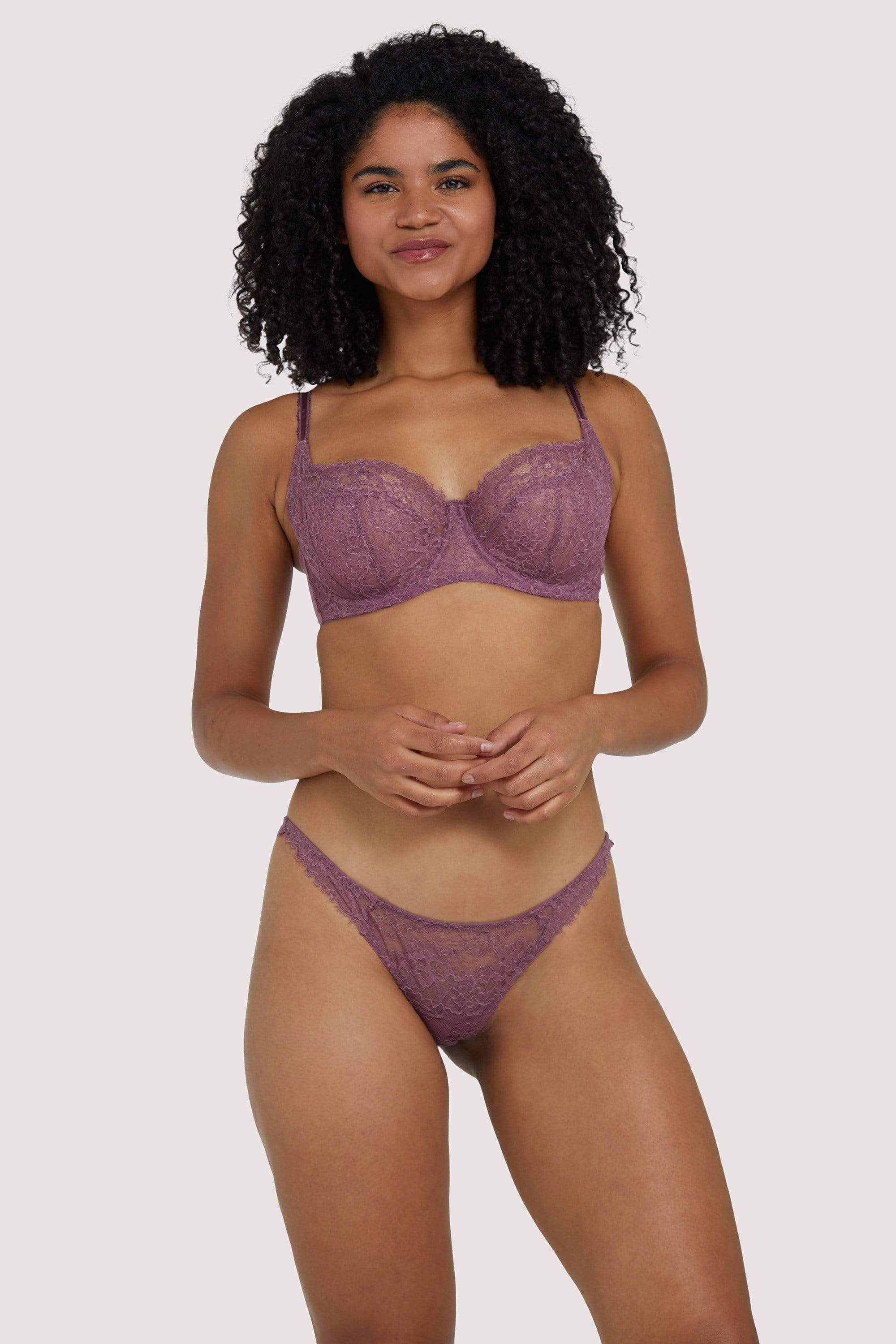 Rosalyn Mocha Lace Thong - Image 3