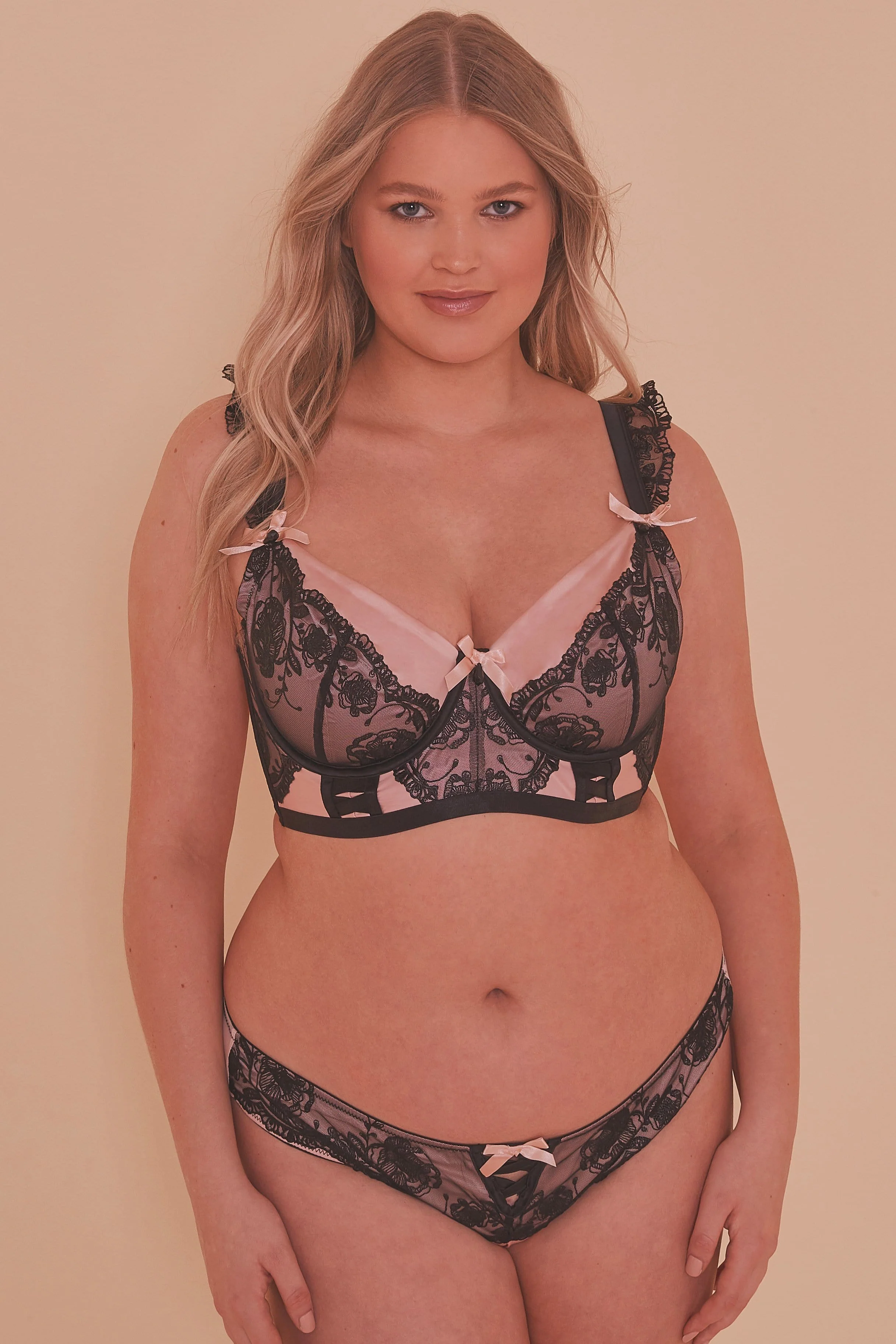 Sabine Lace Up Contrast Bra Fuller Bust Bra - Image 5