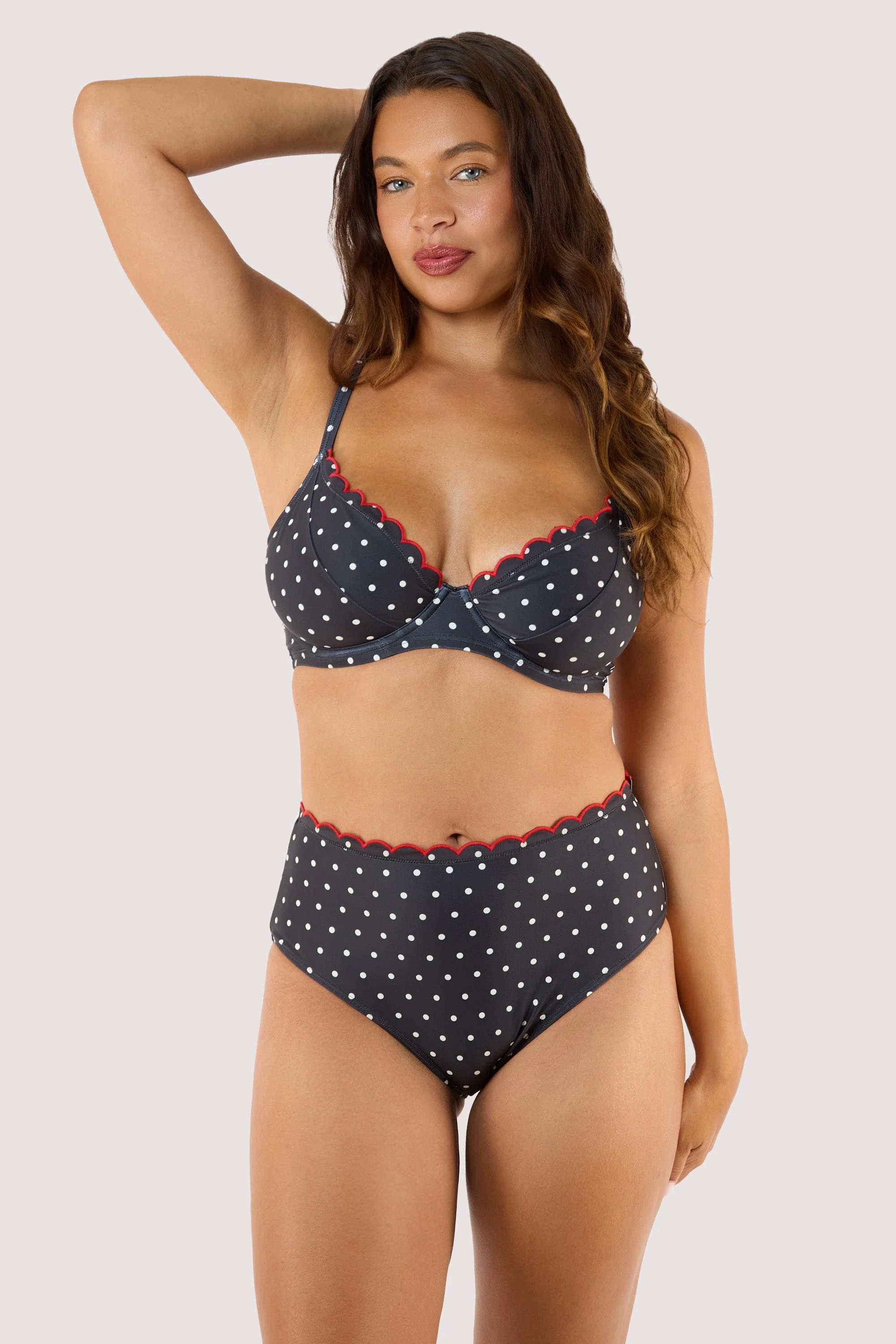 Dottie Polka Dot Scallop Underwired Plunge Top - Image 4