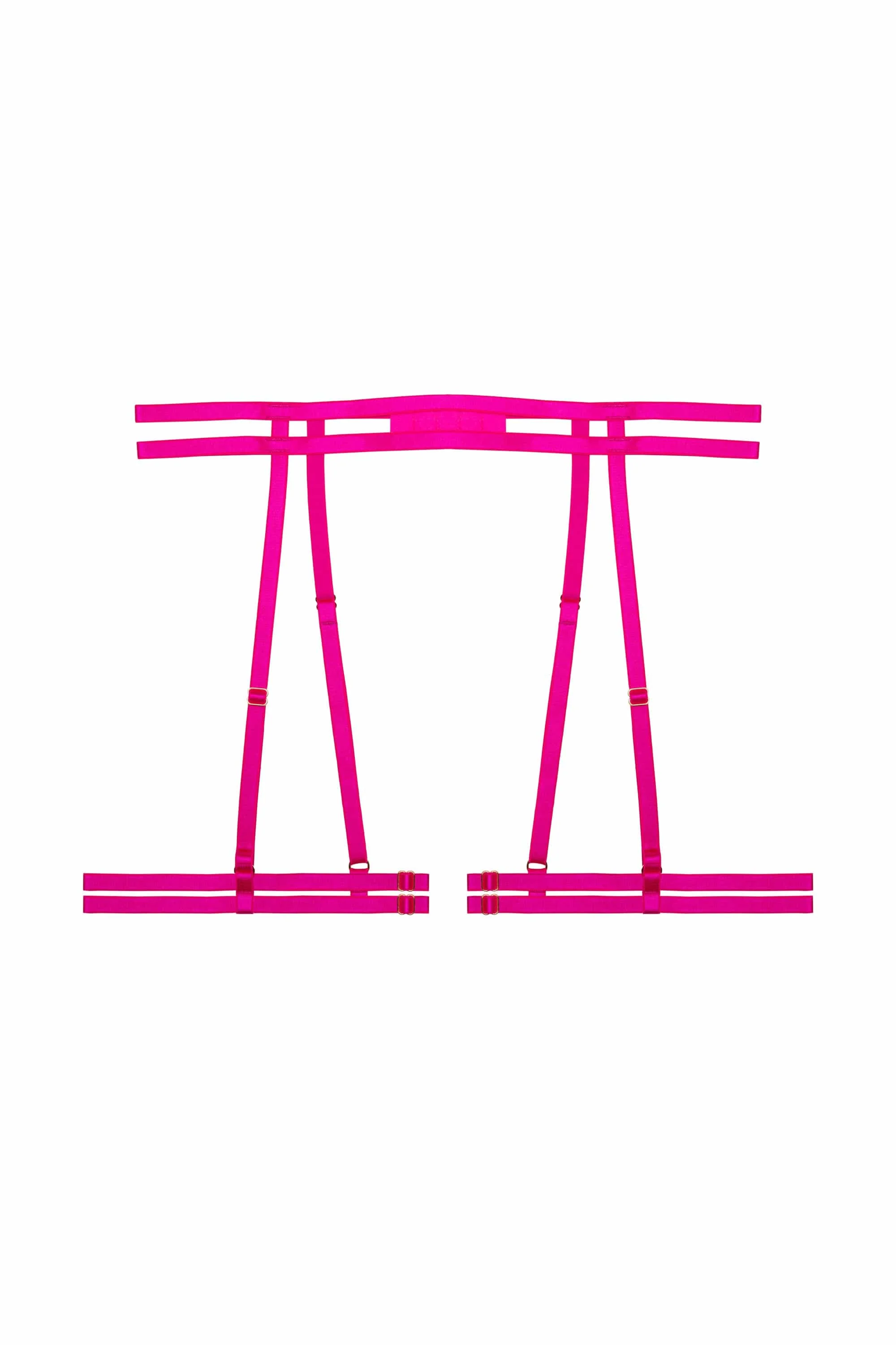 Safiya Neon Pink Strappy Suspender Belt - Image 4