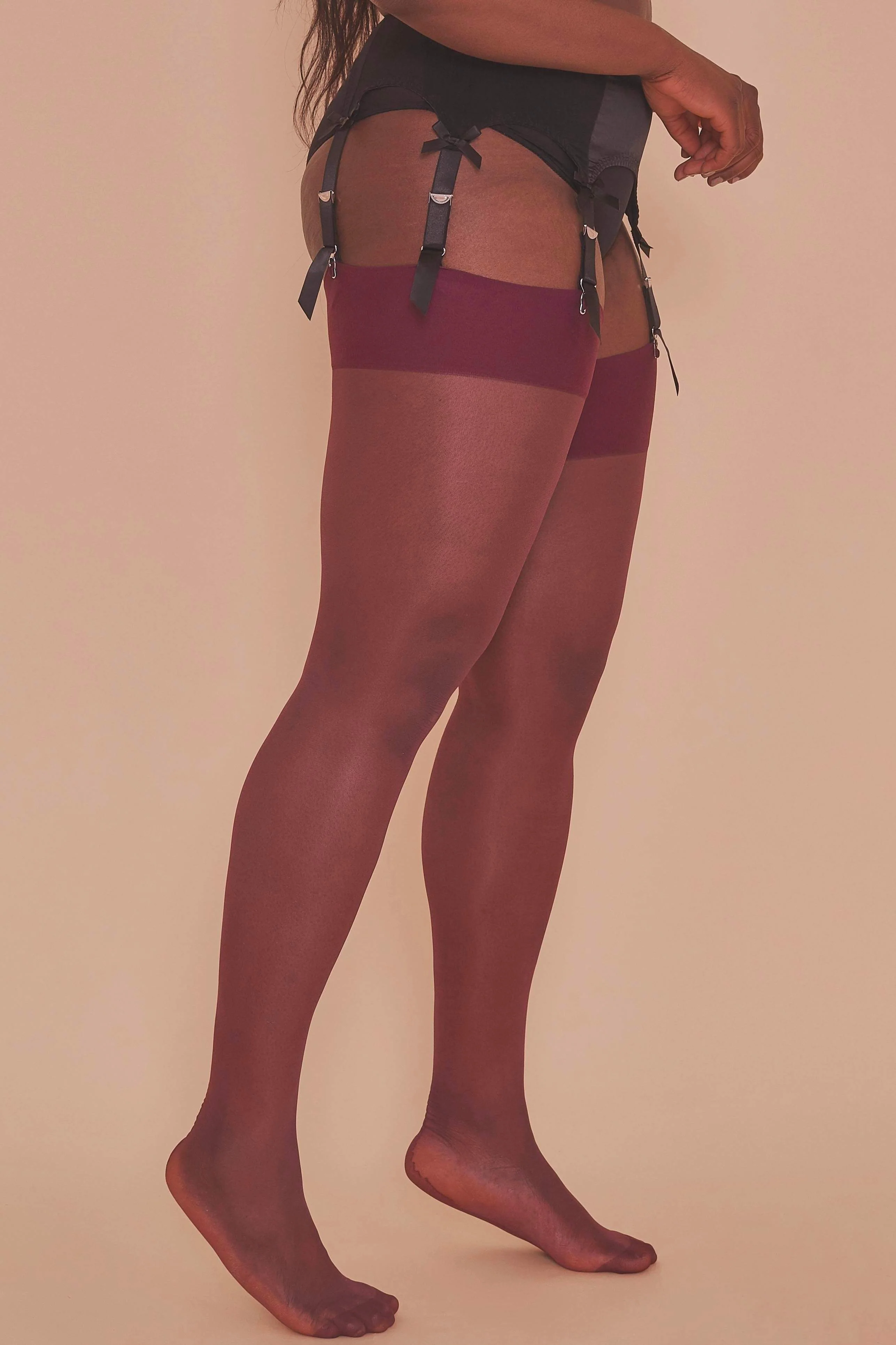 Seamed Stockings Grape US 4 - 18  Tall - Image 4