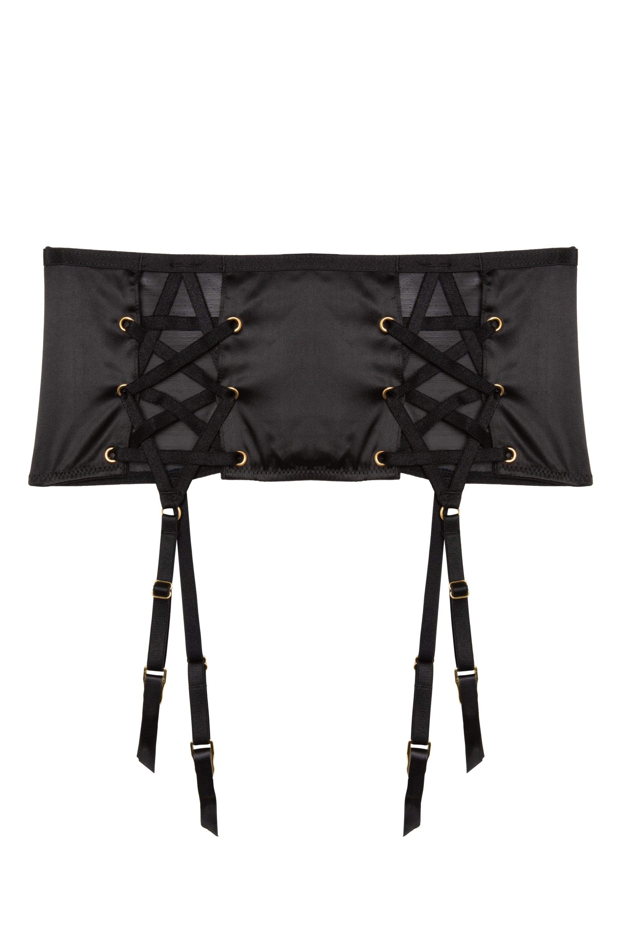 Seraphina Black Strappy Pentagram Suspender Belt - Image 5