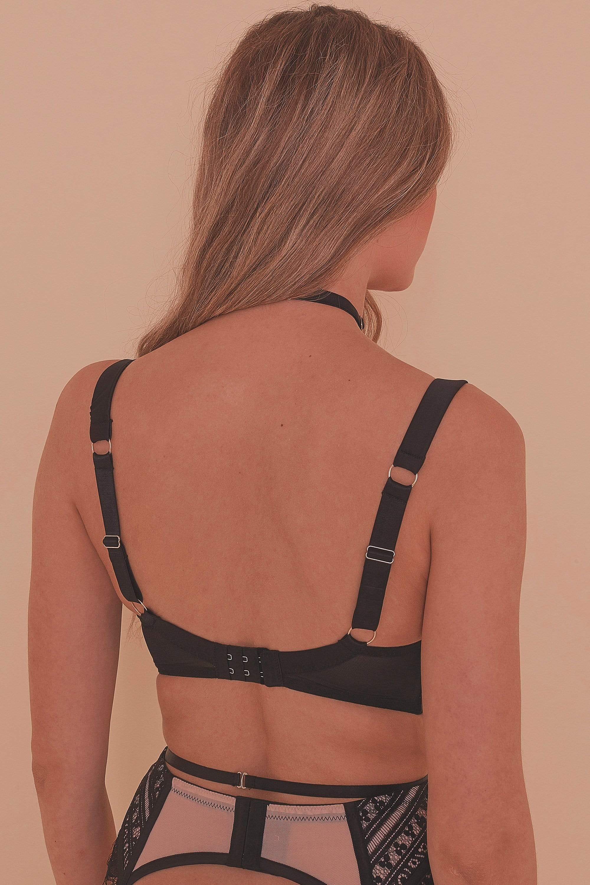 Sky Pearl Quarter Cup Lace Harness FB Bra - Image 4