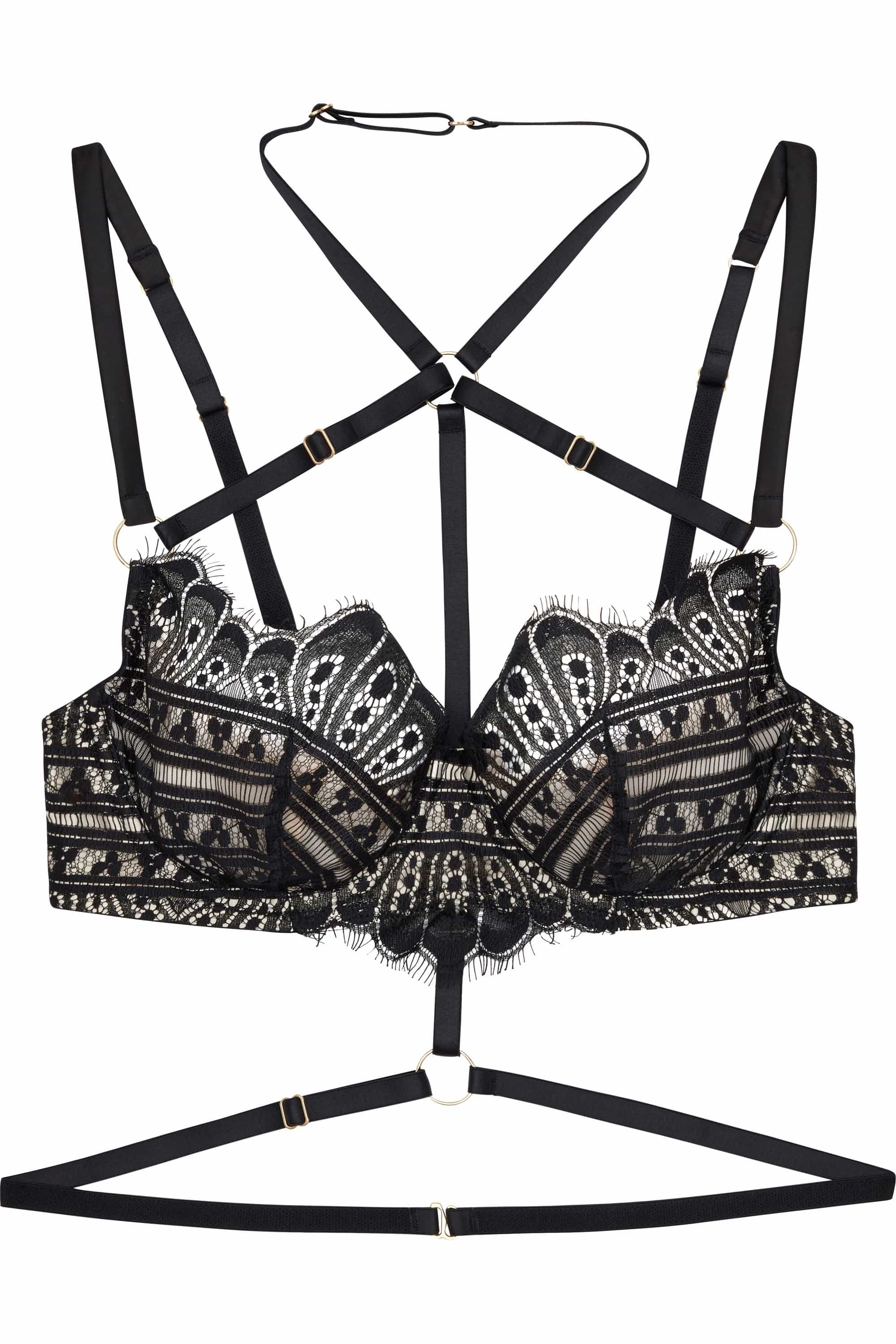 Sky Pearl Quarter Cup Lace Harness FB Bra - Image 5