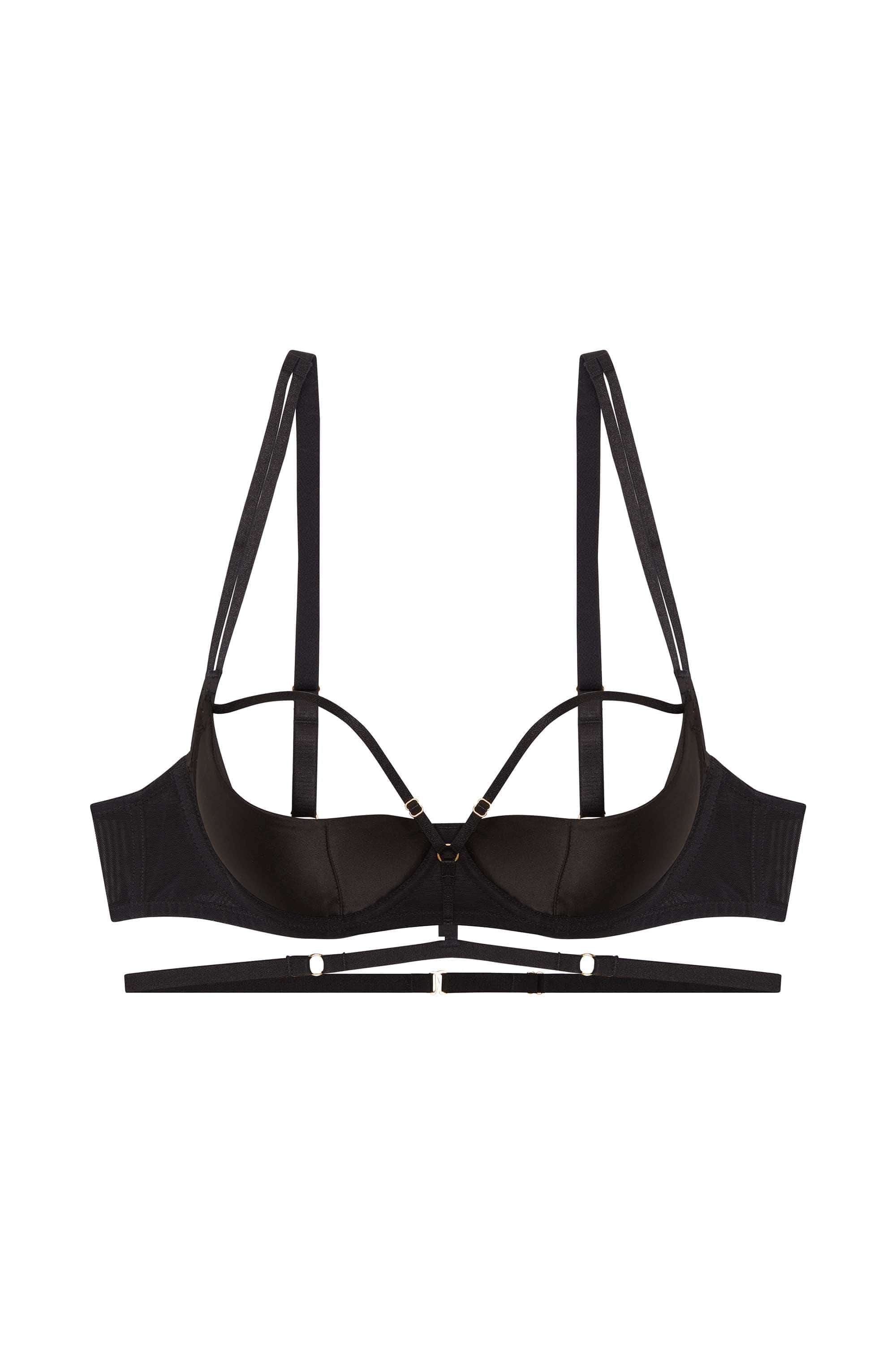 Sloan Black Open Cup Balconette Bra - Image 4