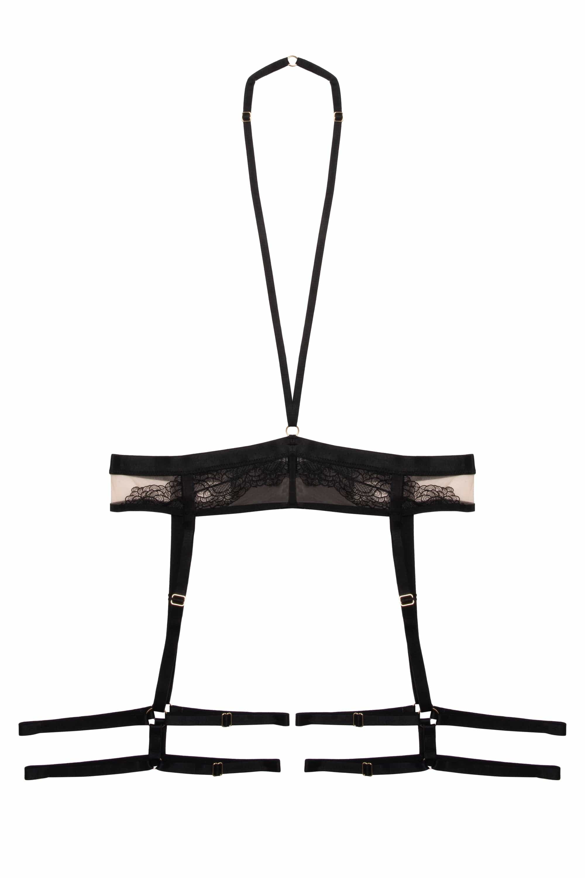 Tasha Black Illusion Mesh Harness Suspender - Image 7
