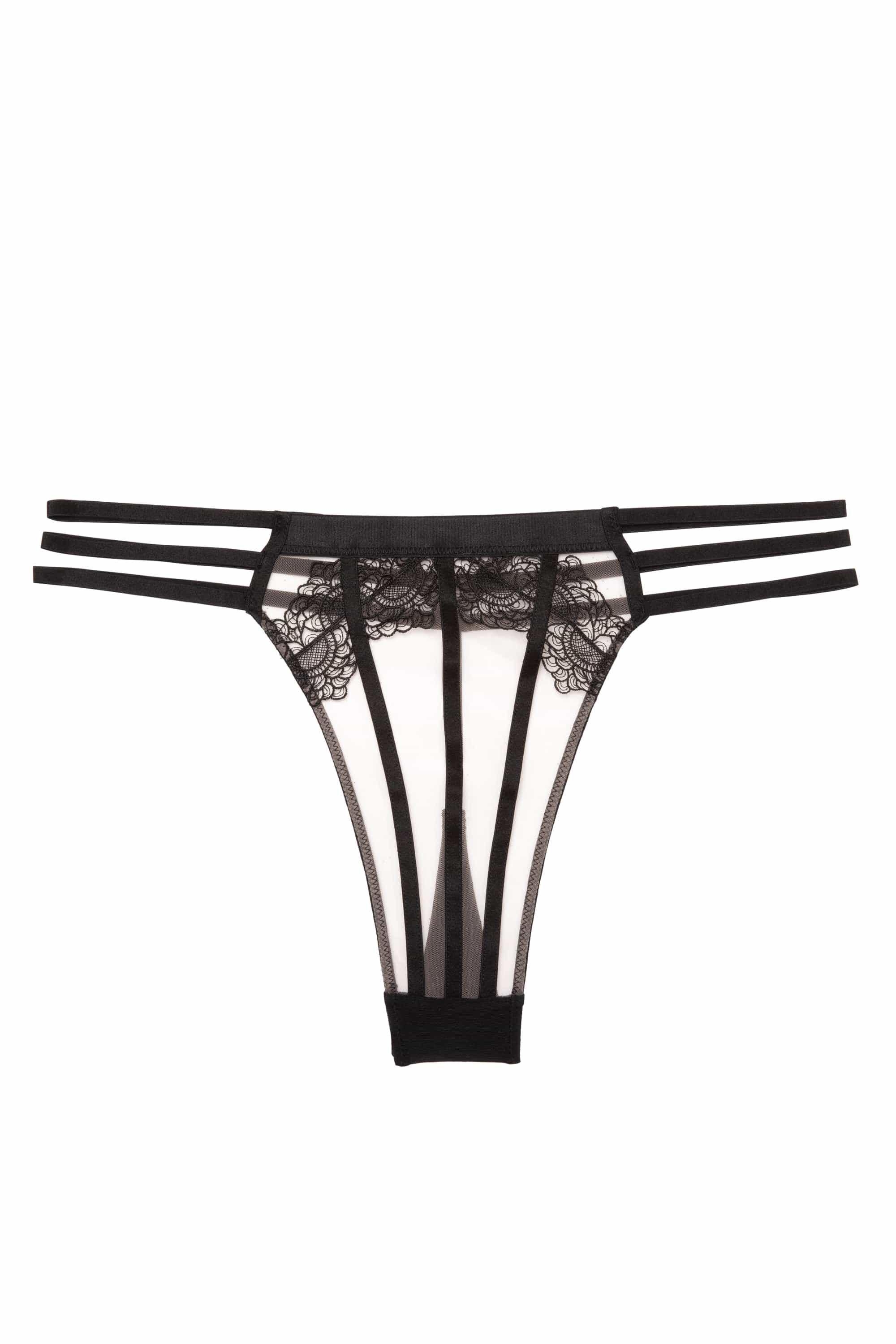 Tasha Black Illusion Mesh Thong - Image 7