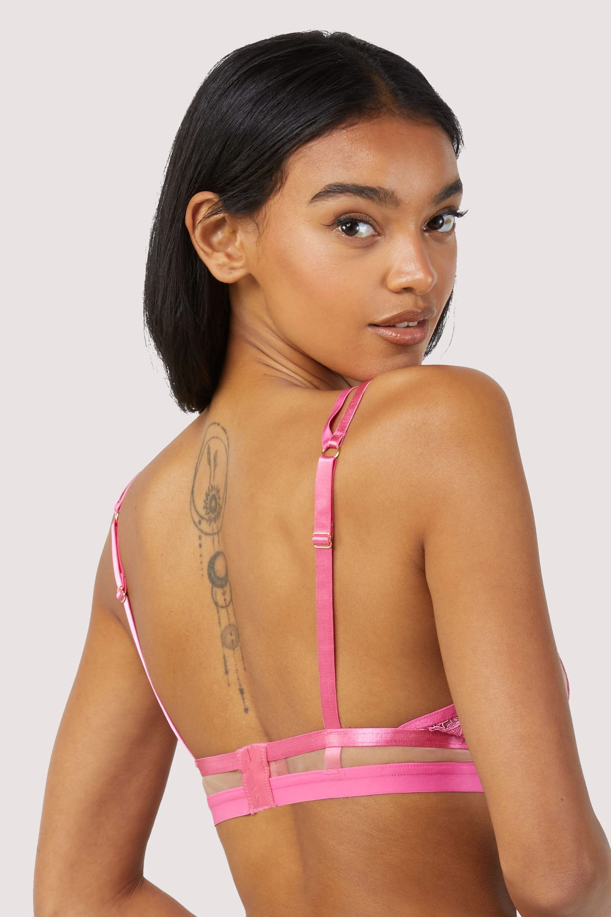 Tasha Pink Illusion Mesh Triangle Bra - Image 4