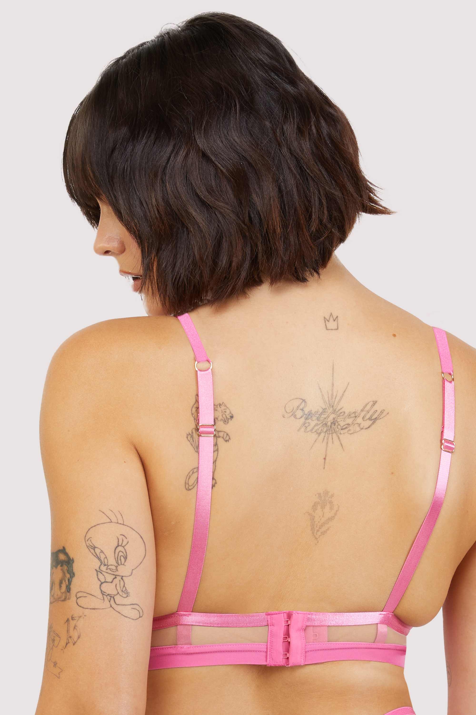 Tasha Pink Illusion Mesh Triangle Bra - Image 6