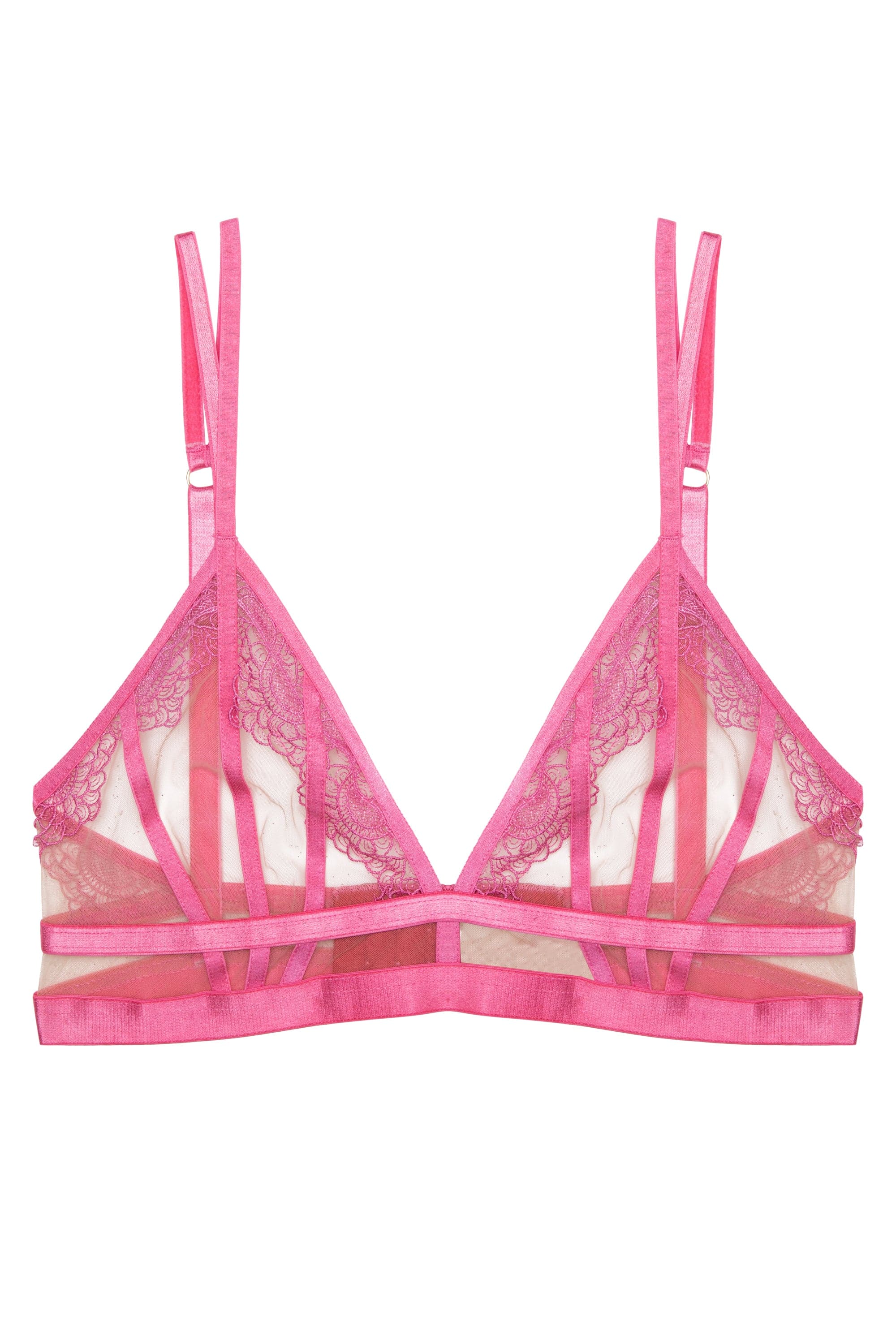 Tasha Pink Illusion Mesh Triangle Bra - Image 7