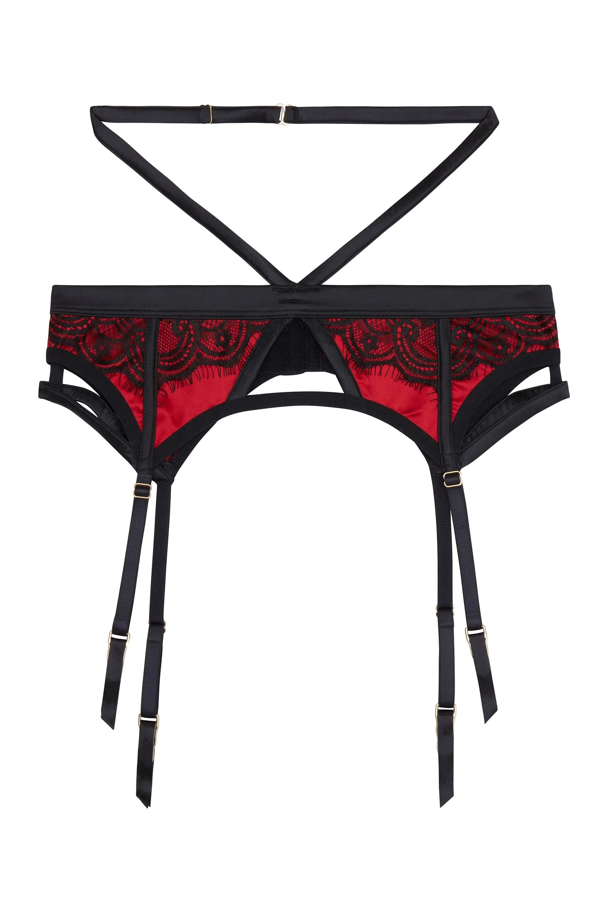 Playful Promises Tasmin Ruby Lace Suspender Belt - Image 2