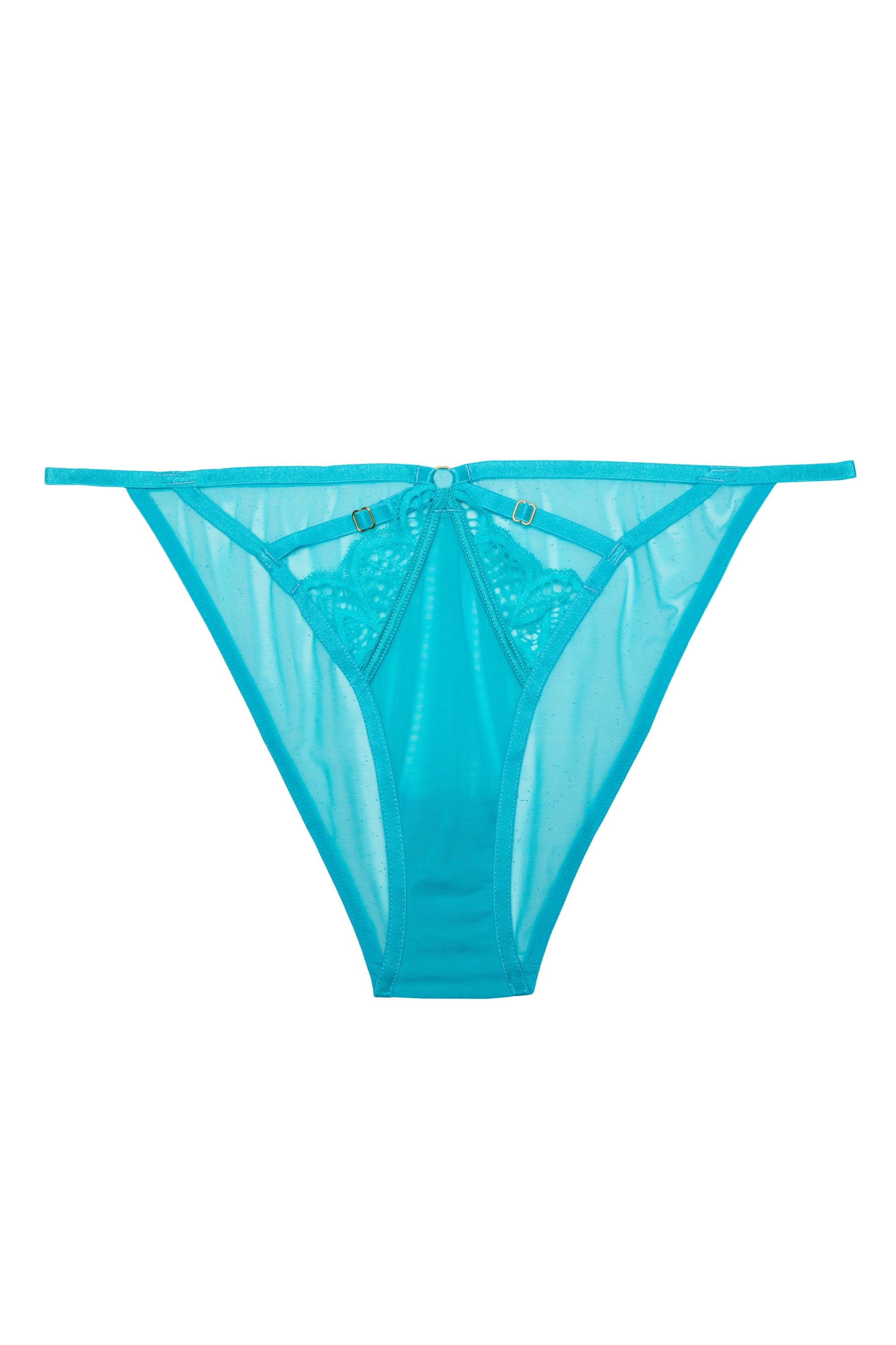 Tia Teal Ring Strap Lace Tanga Brief - Image 5