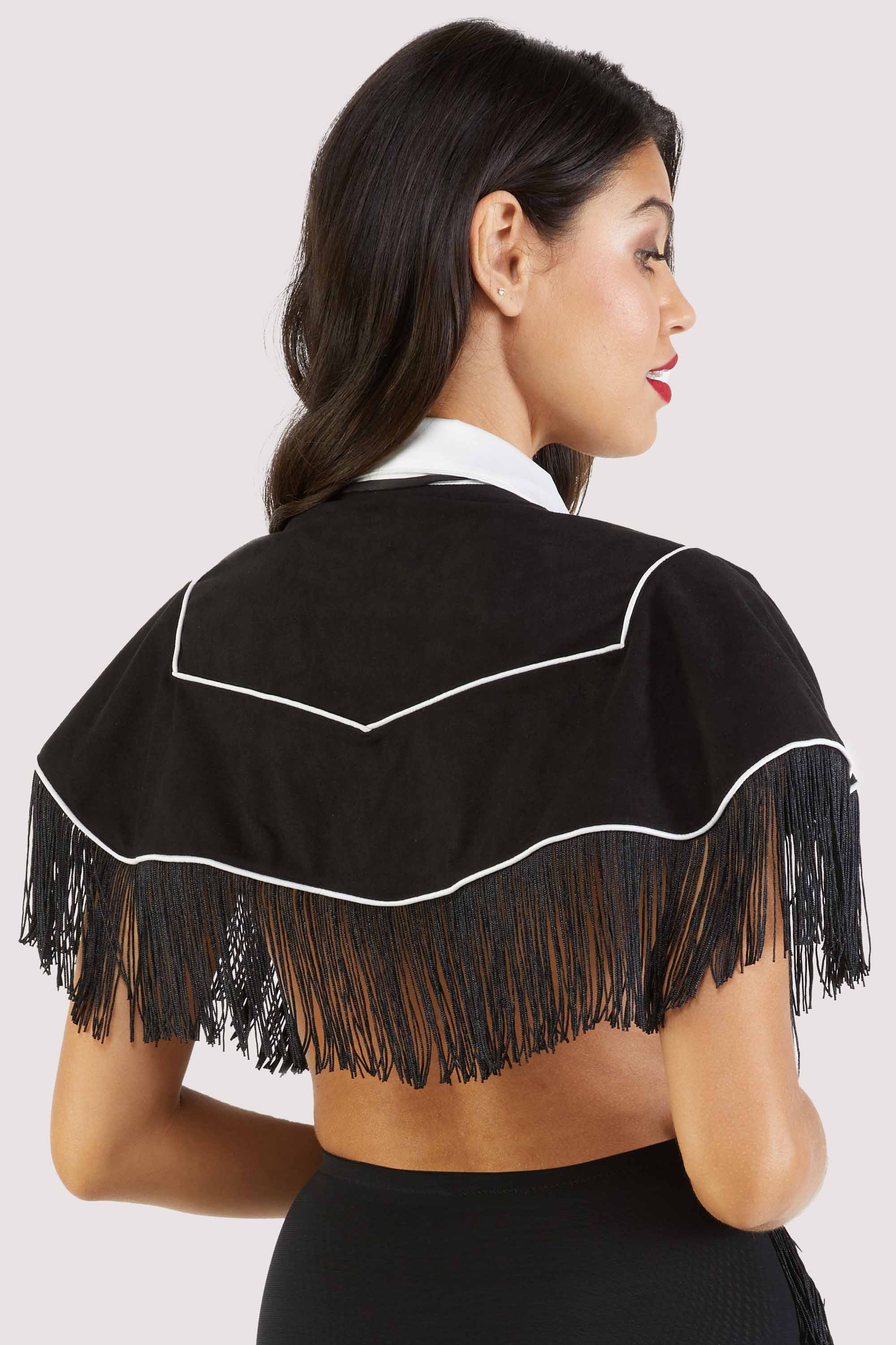 Billie Western Cowboy Fringe Cape - Image 3