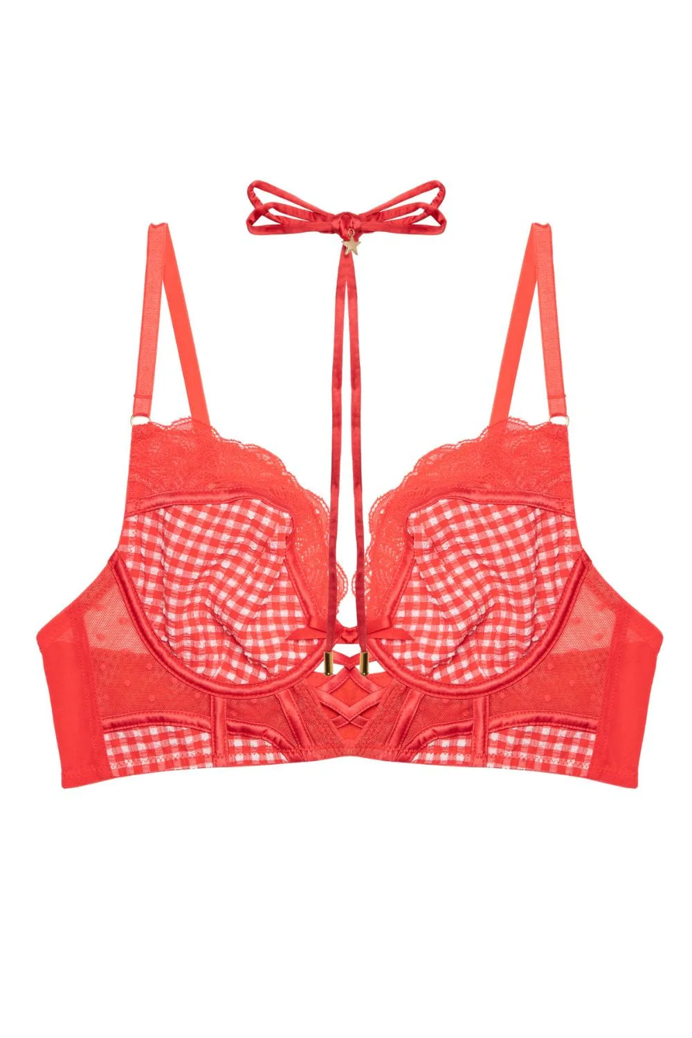 Adelaide Western Gingham And Lace Bra - Image 7