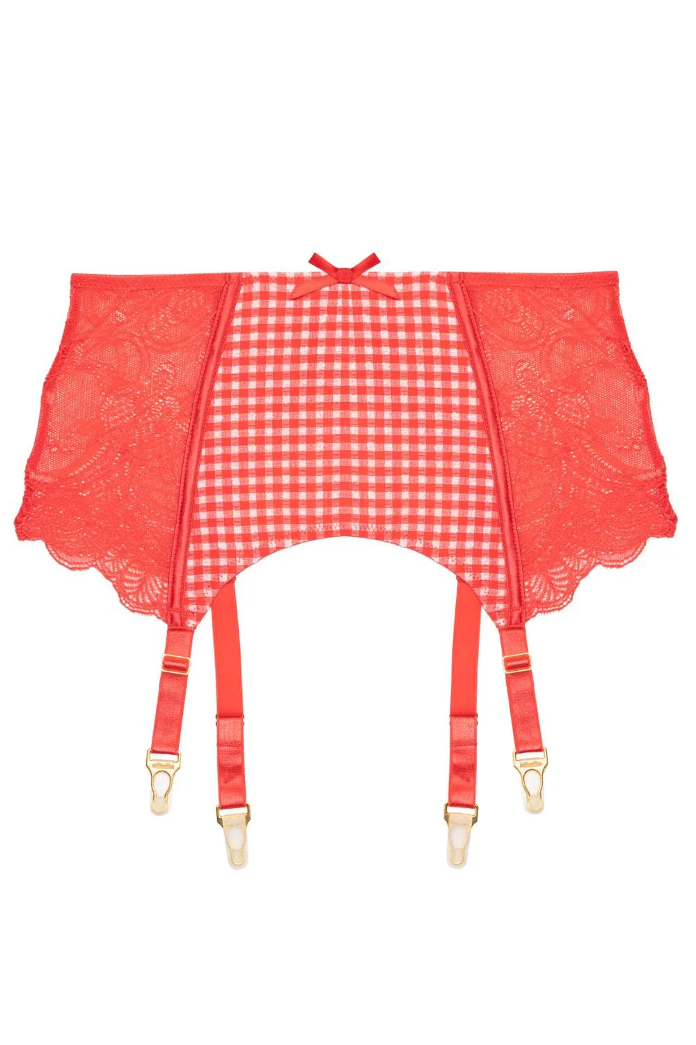 Adelaide Western Gingham And Lace Suspender Belt - Image 7