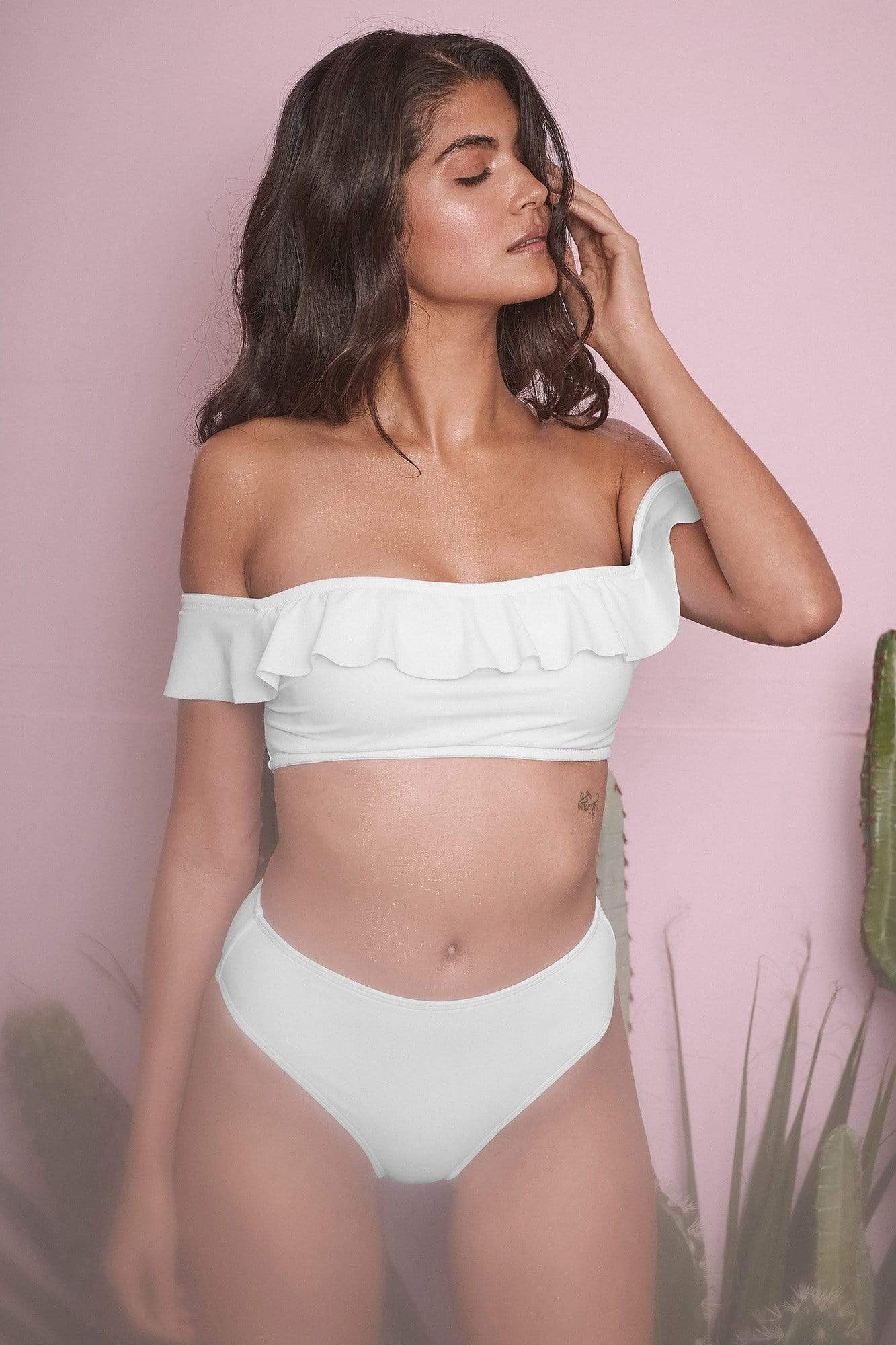 Beth White Bardot Bikini Top B - G - Image 3