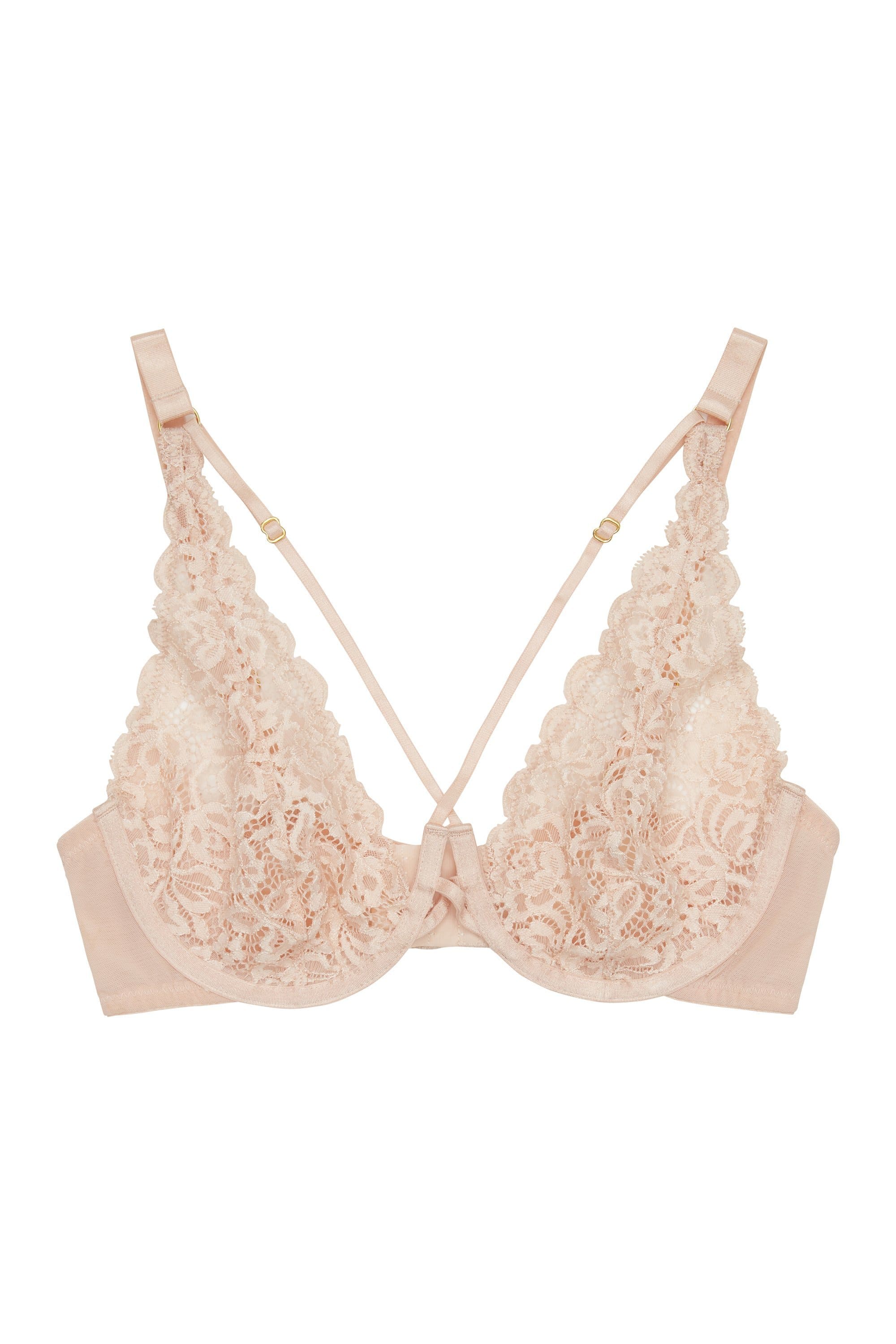 Wolf & Whistle Abi Peach high apex lace bra B - G - Image 3