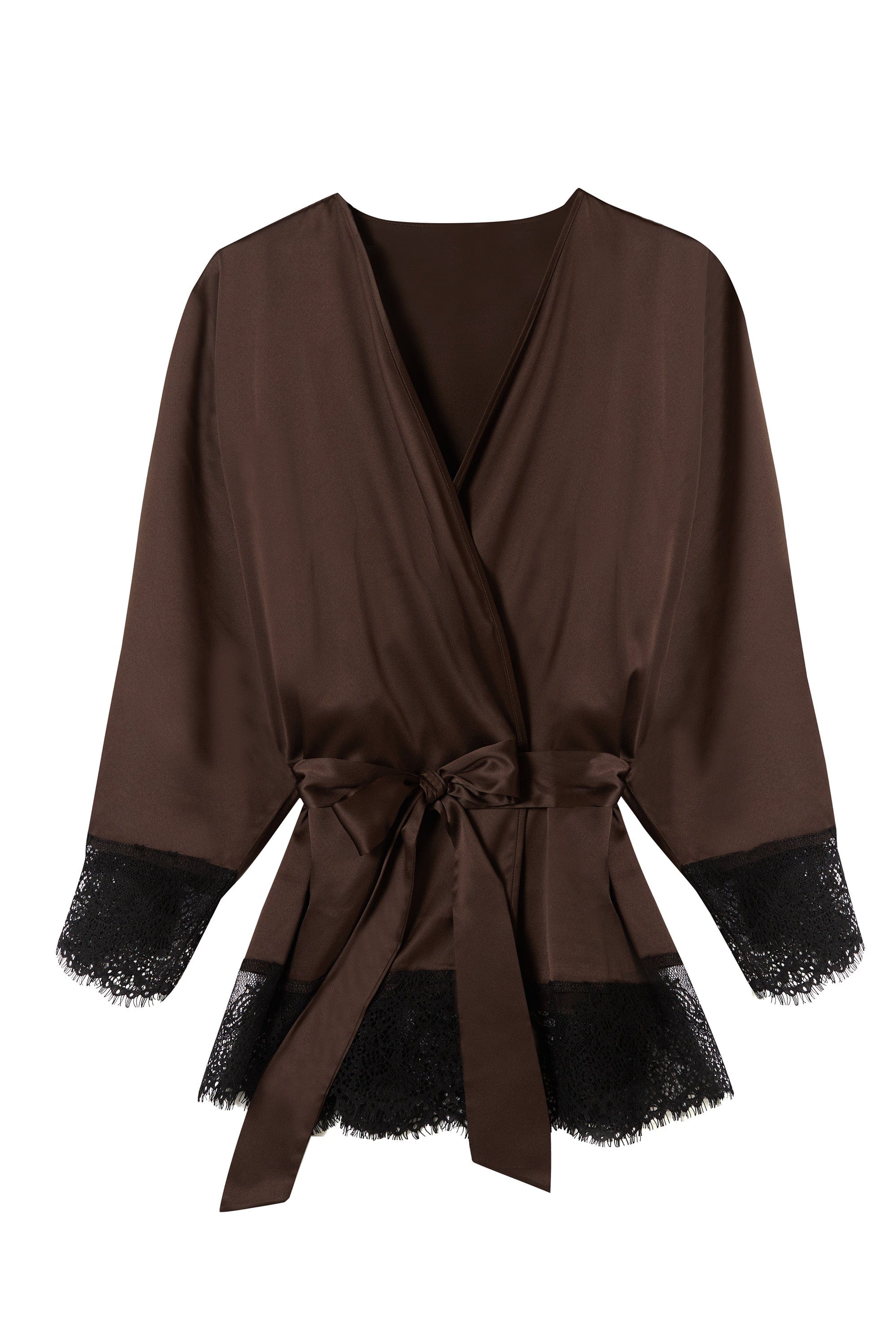 Alaia Chocolate Brown Caged Kimono - Image 6