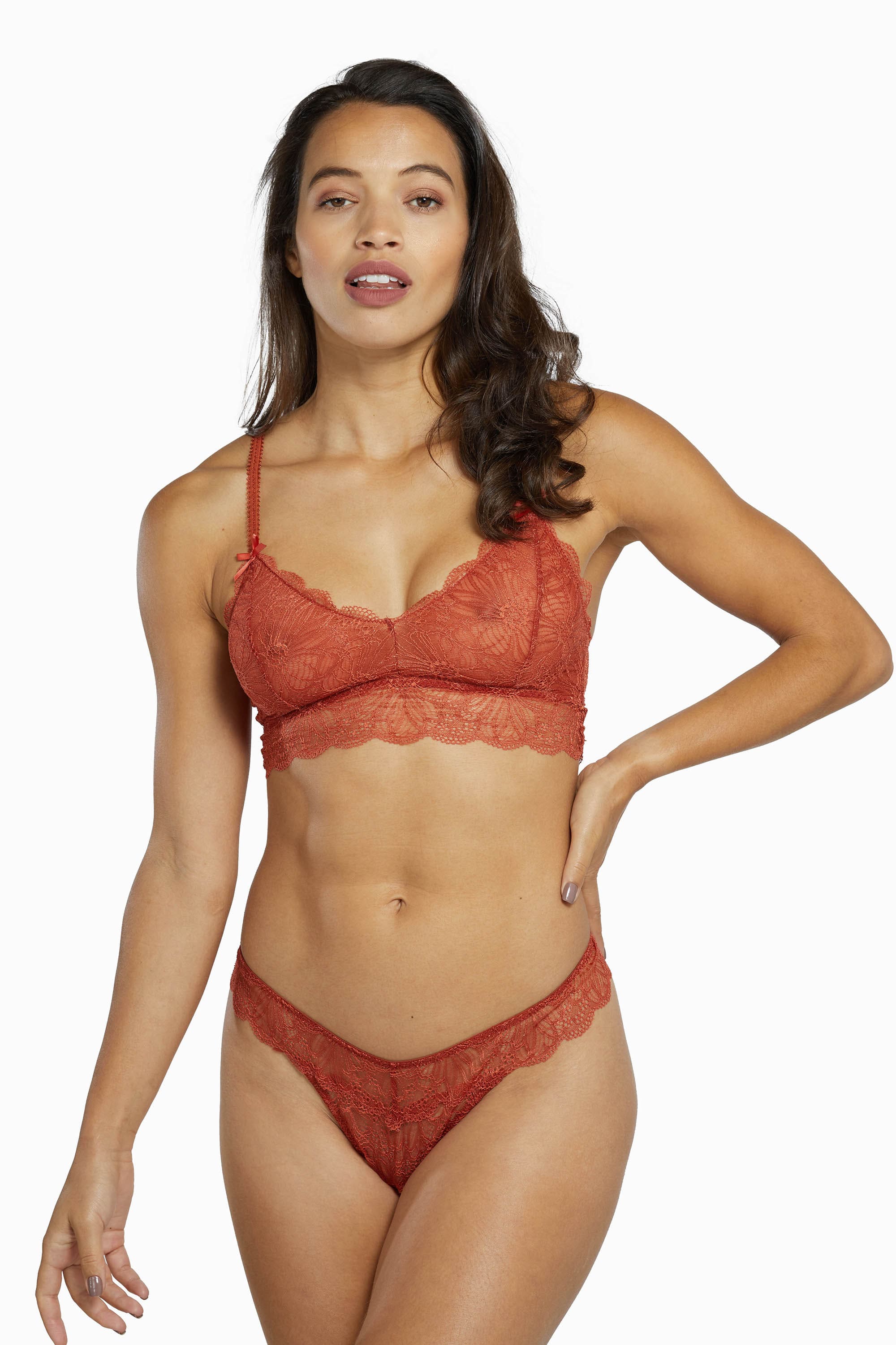 Ariana Intense Rust Everyday Lace Thong - Image 2