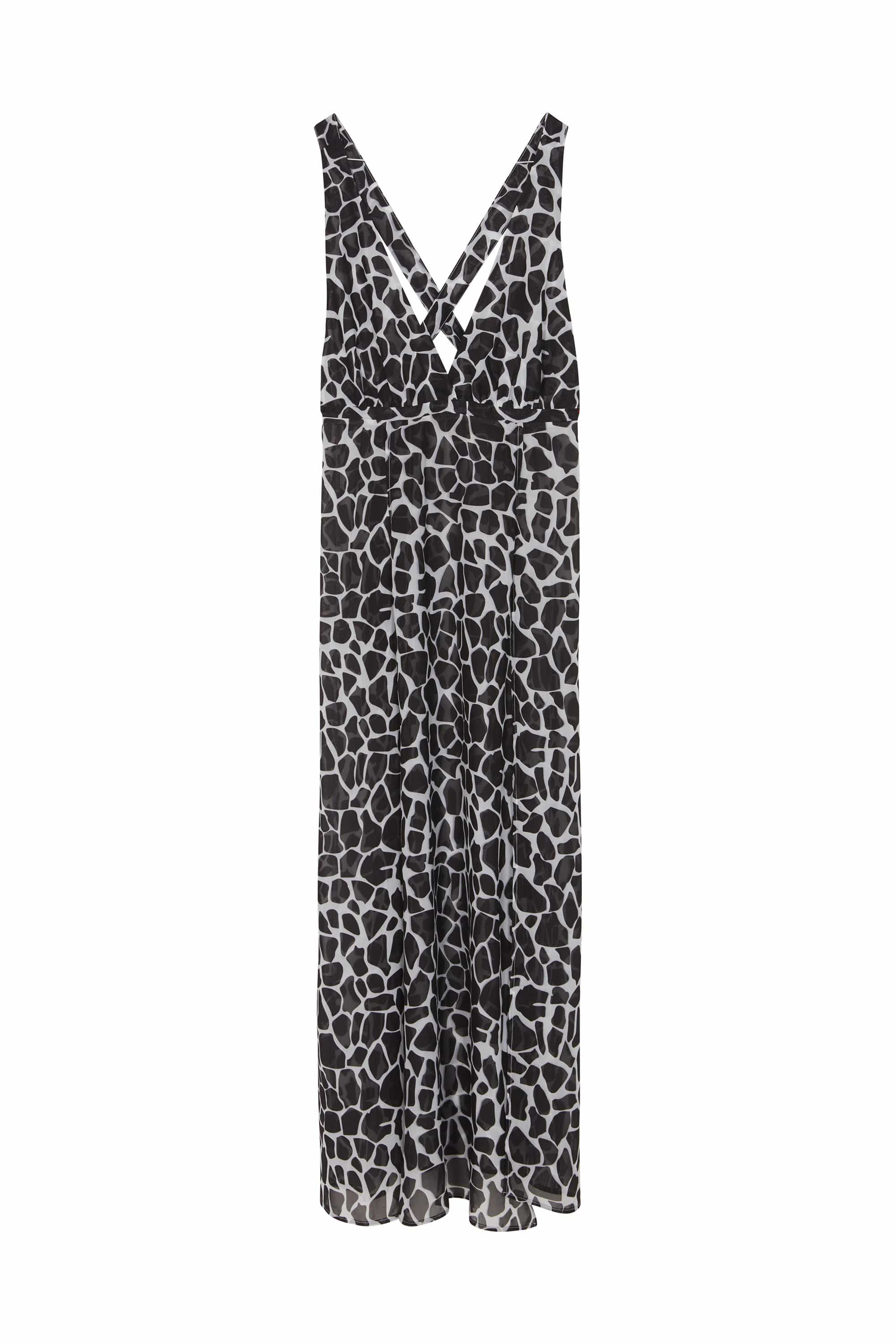 Cross Back Maxi Beach Dress White Giraffe - Image 5