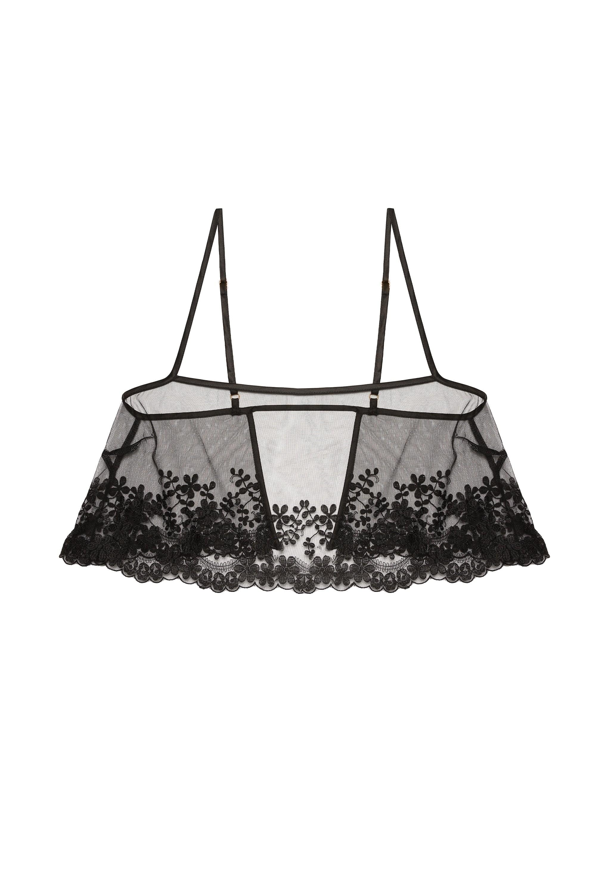 Faith Black Sheer Embroidered Cami and Short Set - Image 6