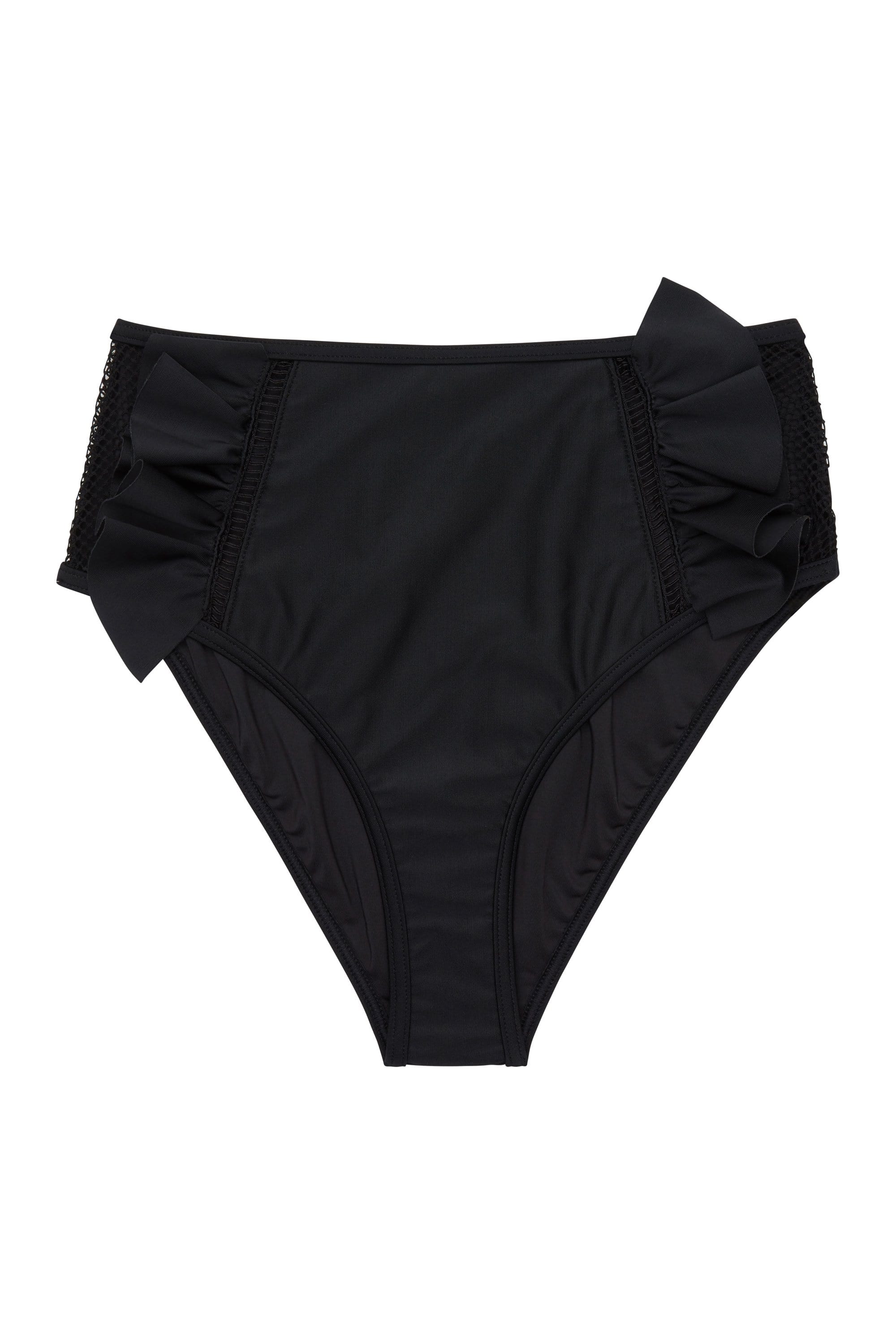 Wolf & Whistle Fishnet and frill Eco high waist bikini brief - Image 3