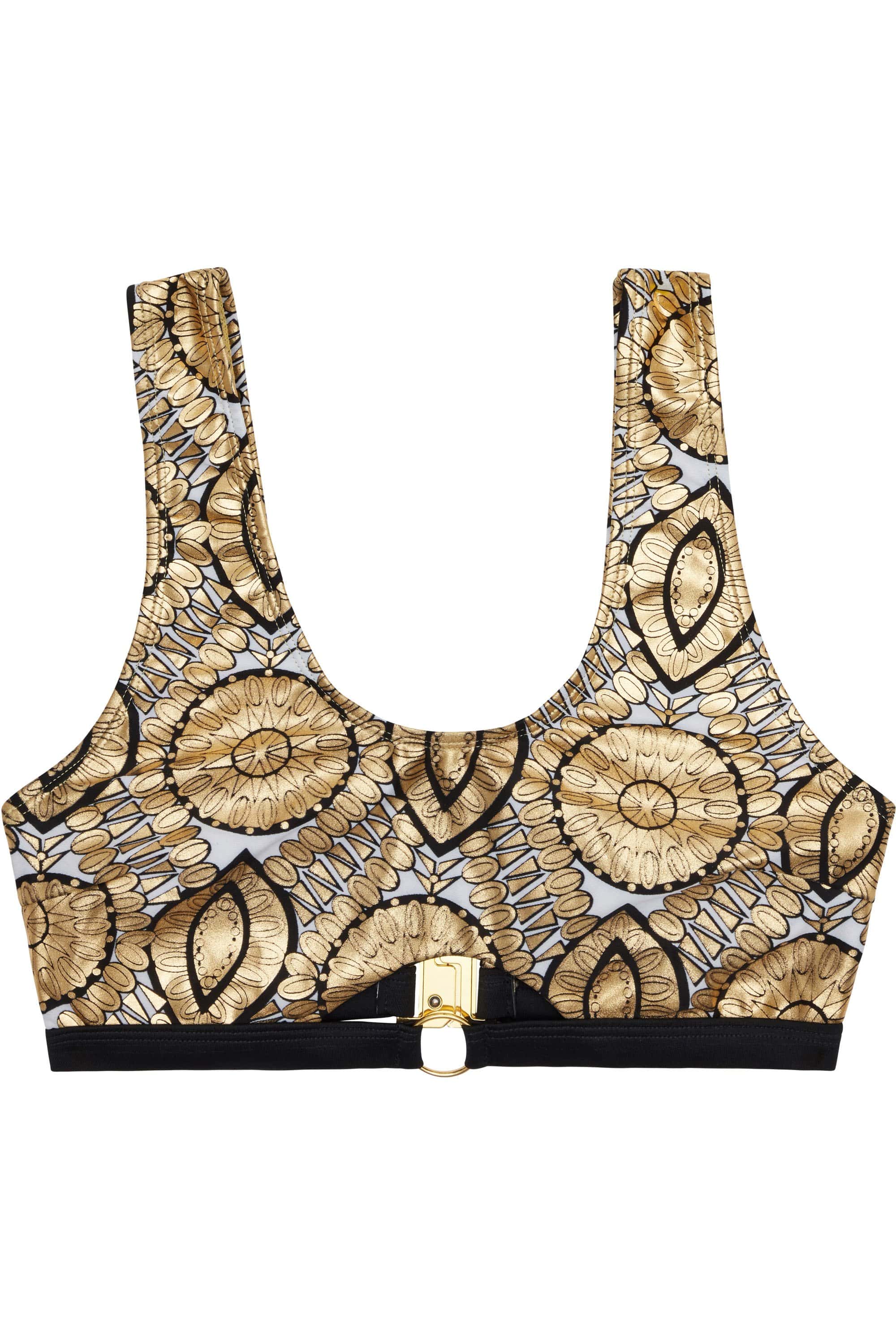 Gold foil tile and black printed crop top - Image 5