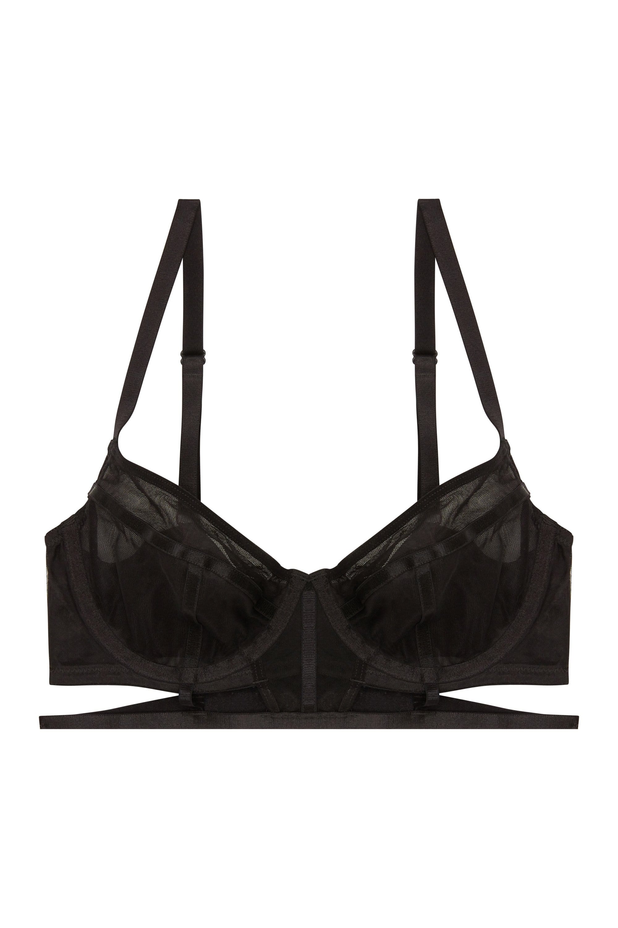 Wolf & Whistle Jade Panelled Longline Bra Black B - G - Image 4