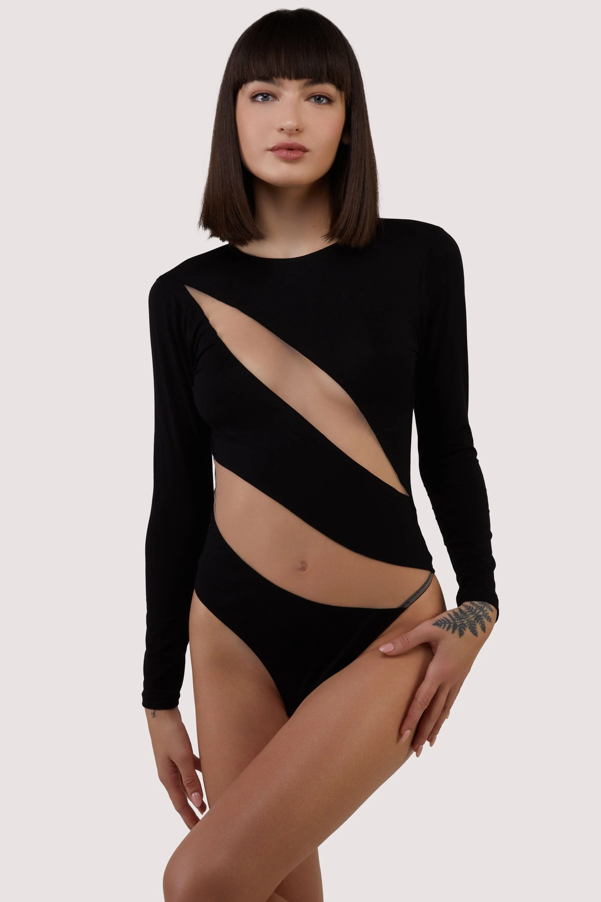 Jasi Sheer Panelled Thong Body - Image 4