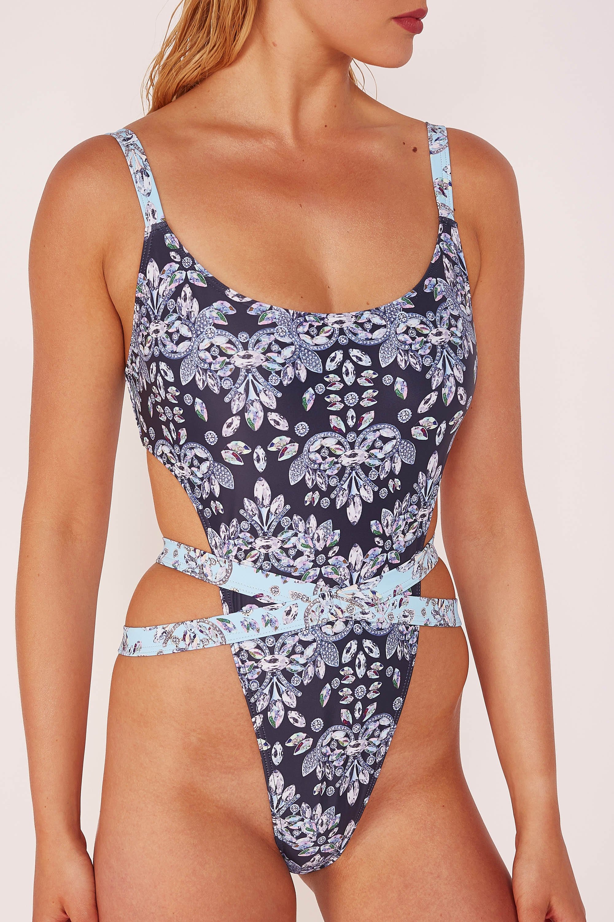 Wolf & Whistle Jewel Baroque Print Swimsuit - Image 3