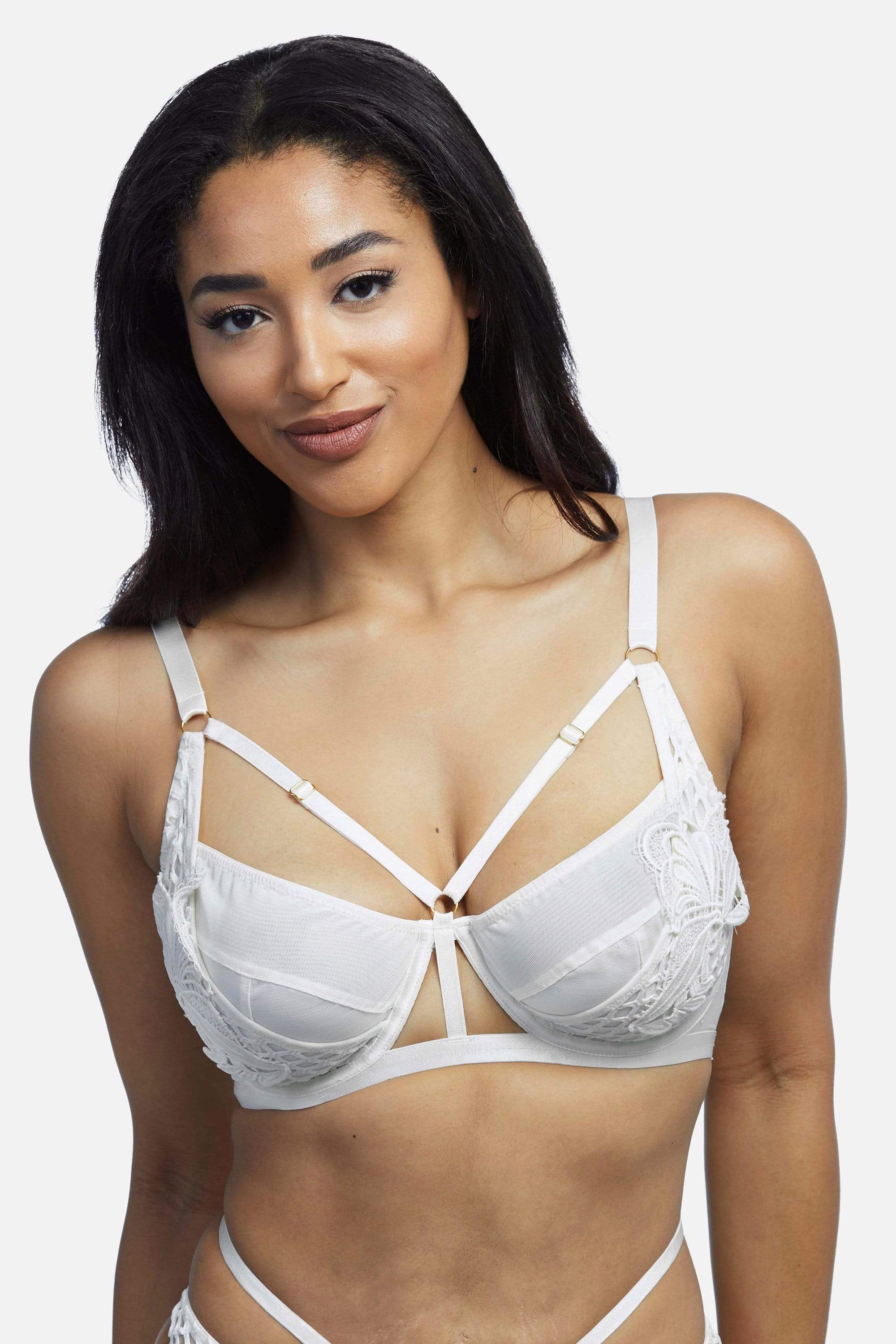 Ivory Keira Fishnet Applique High Apex Bra - Image 4