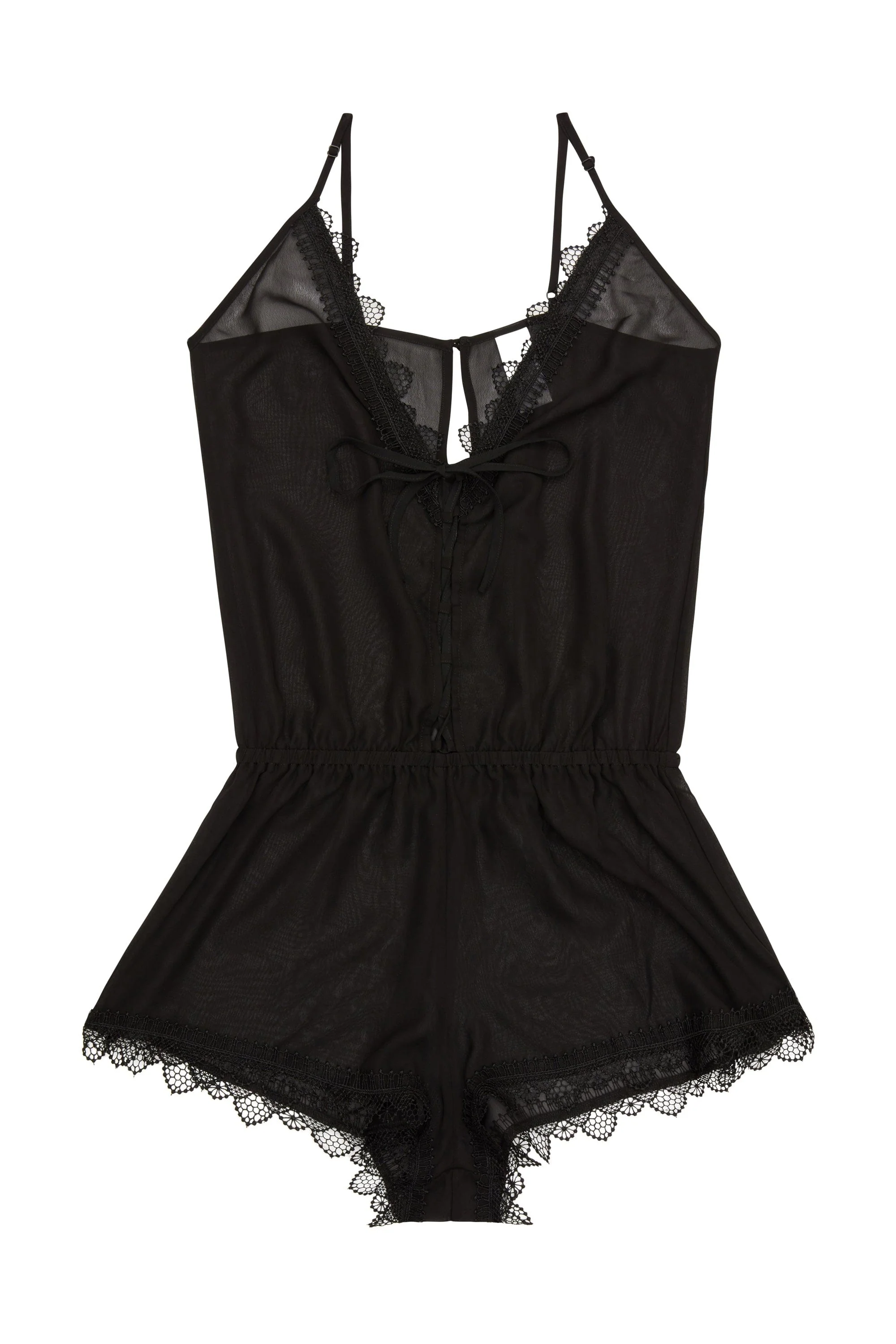 Wolf & Whistle Lillie Crochet Trim Chiffon Playsuit - Image 3