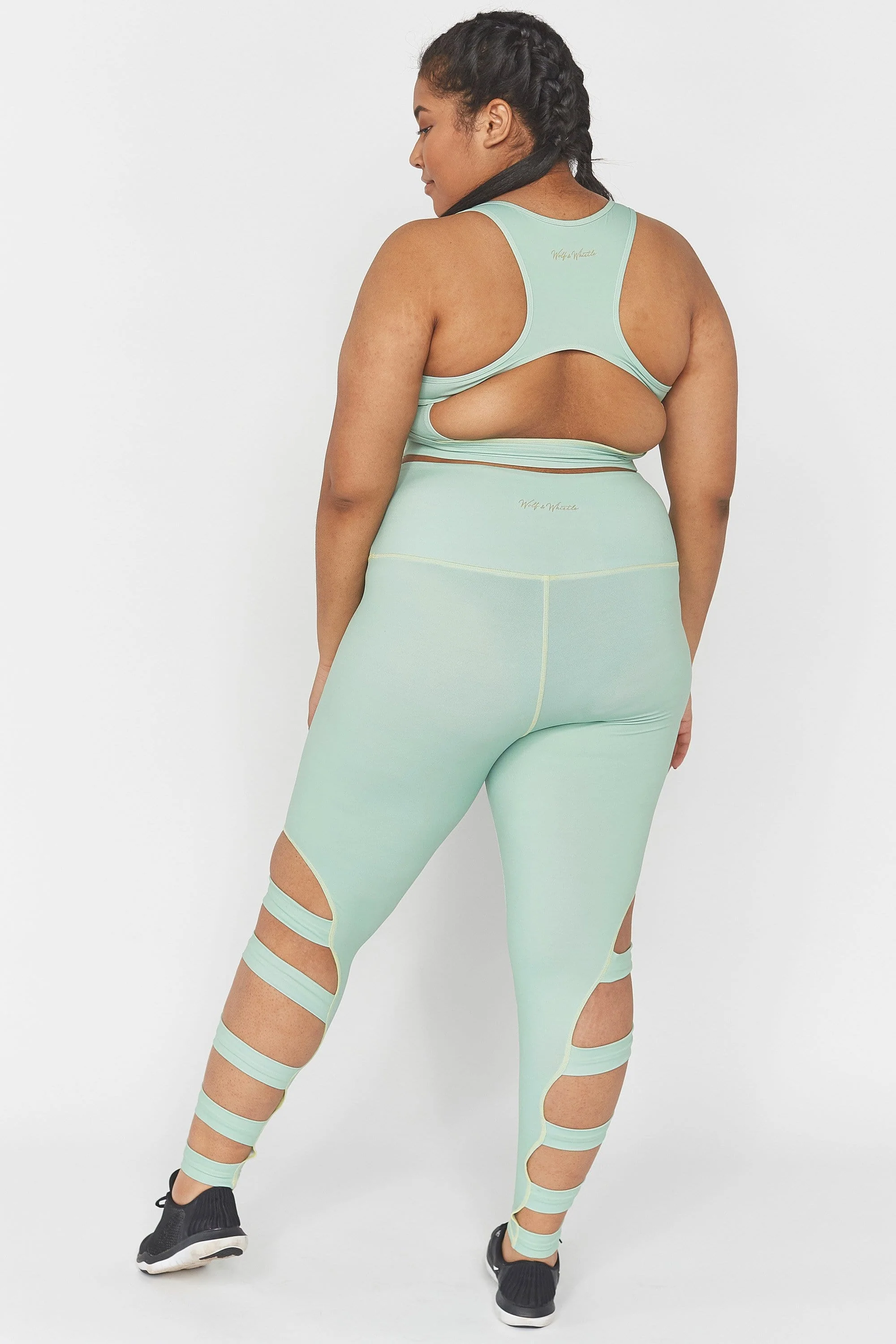 Green Long Strappy Curve leggings - Image 2