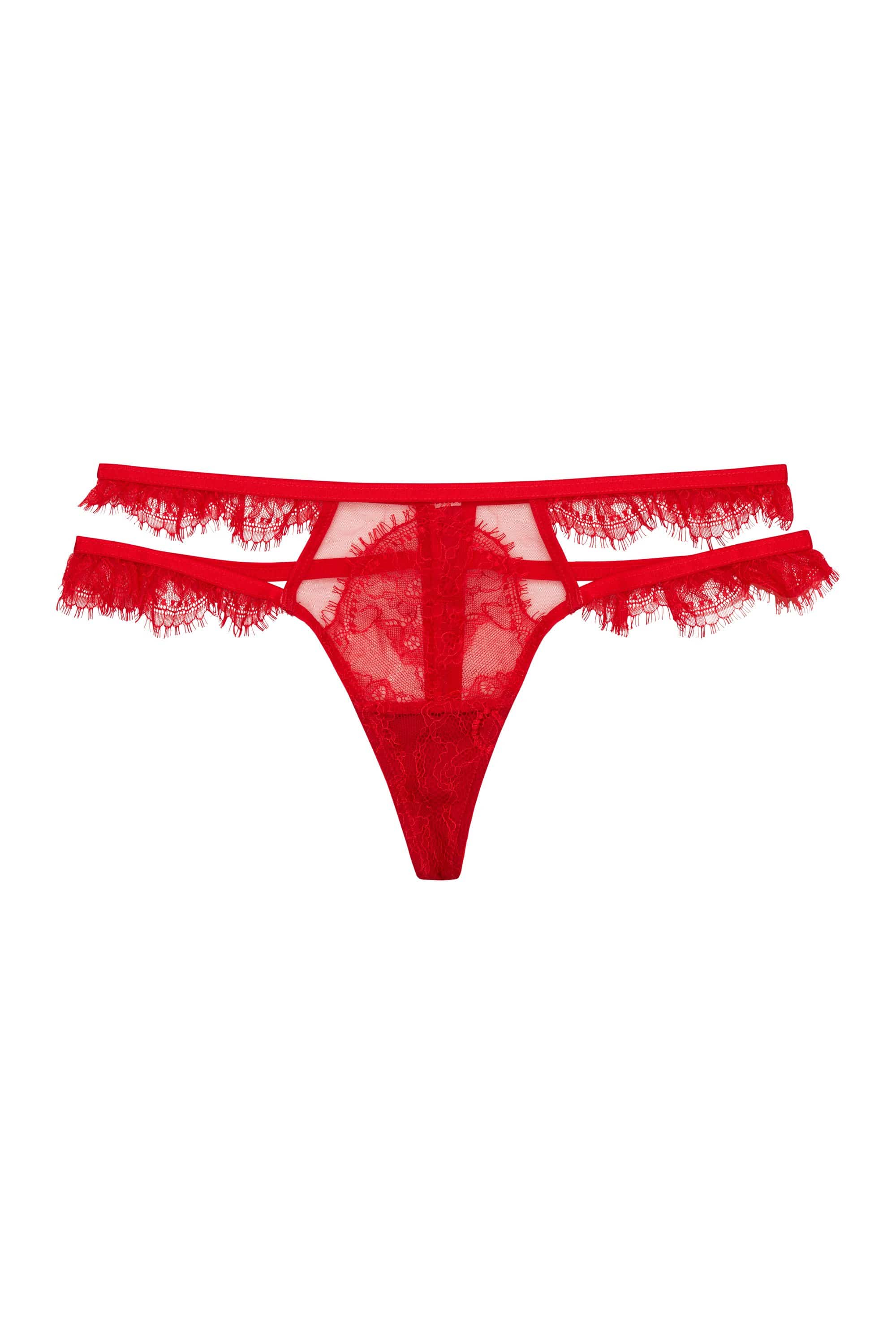 Wolf & Whistle Megan Red Lace Thong - Image 3