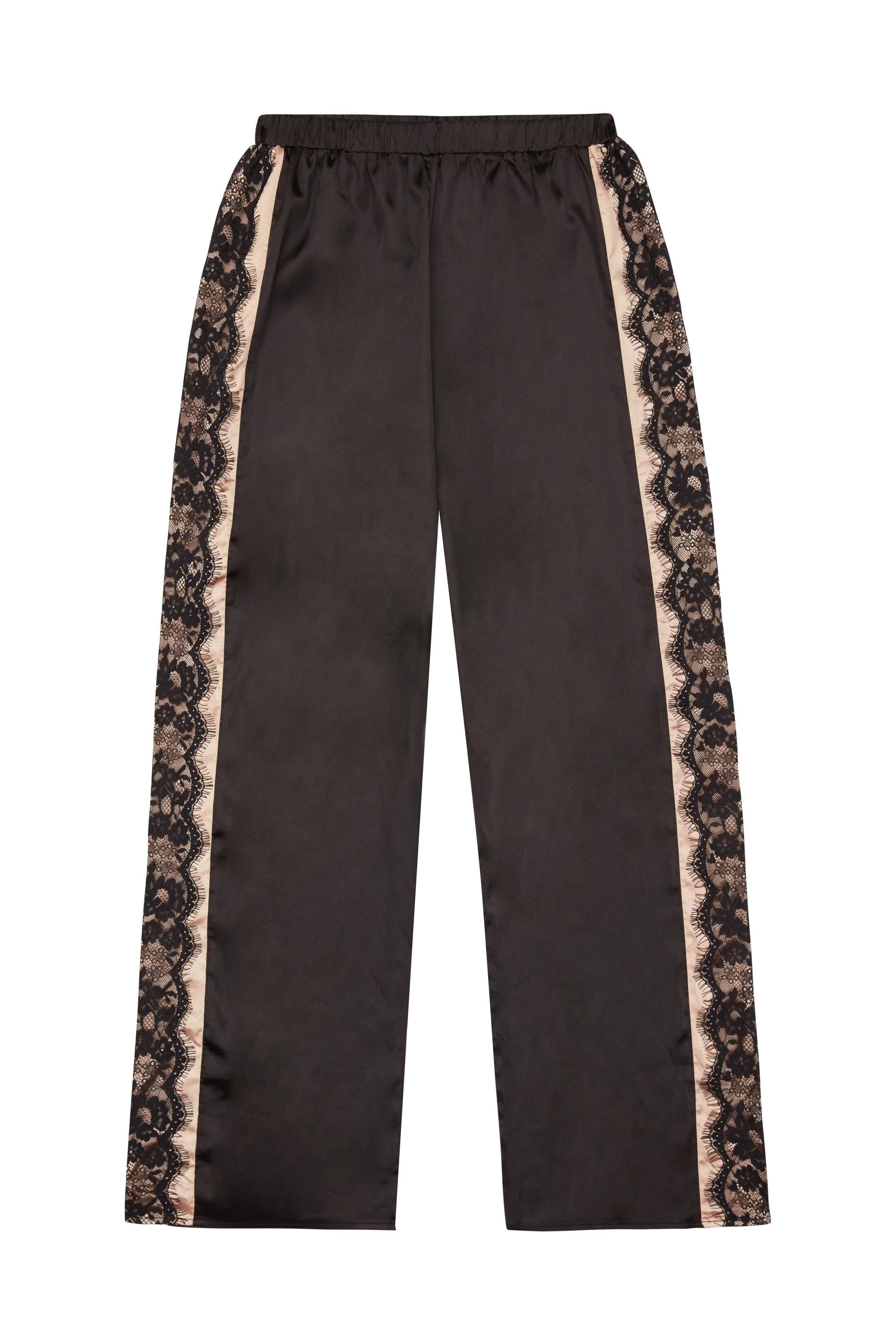 Wolf & Whistle Morgan Satin and lace tie front PJ set - Image 4