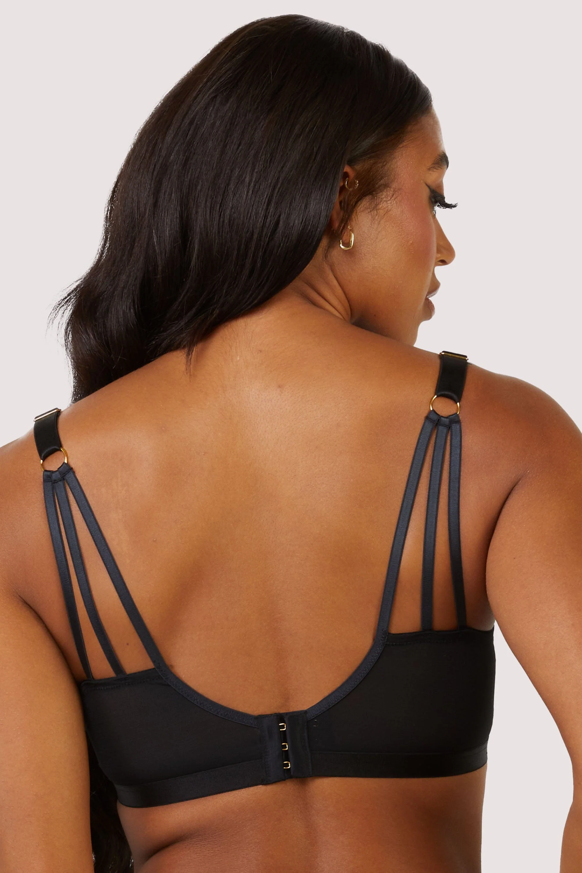 Pippa Black Deco Embroidered Caged Plunge Bra - Image 7