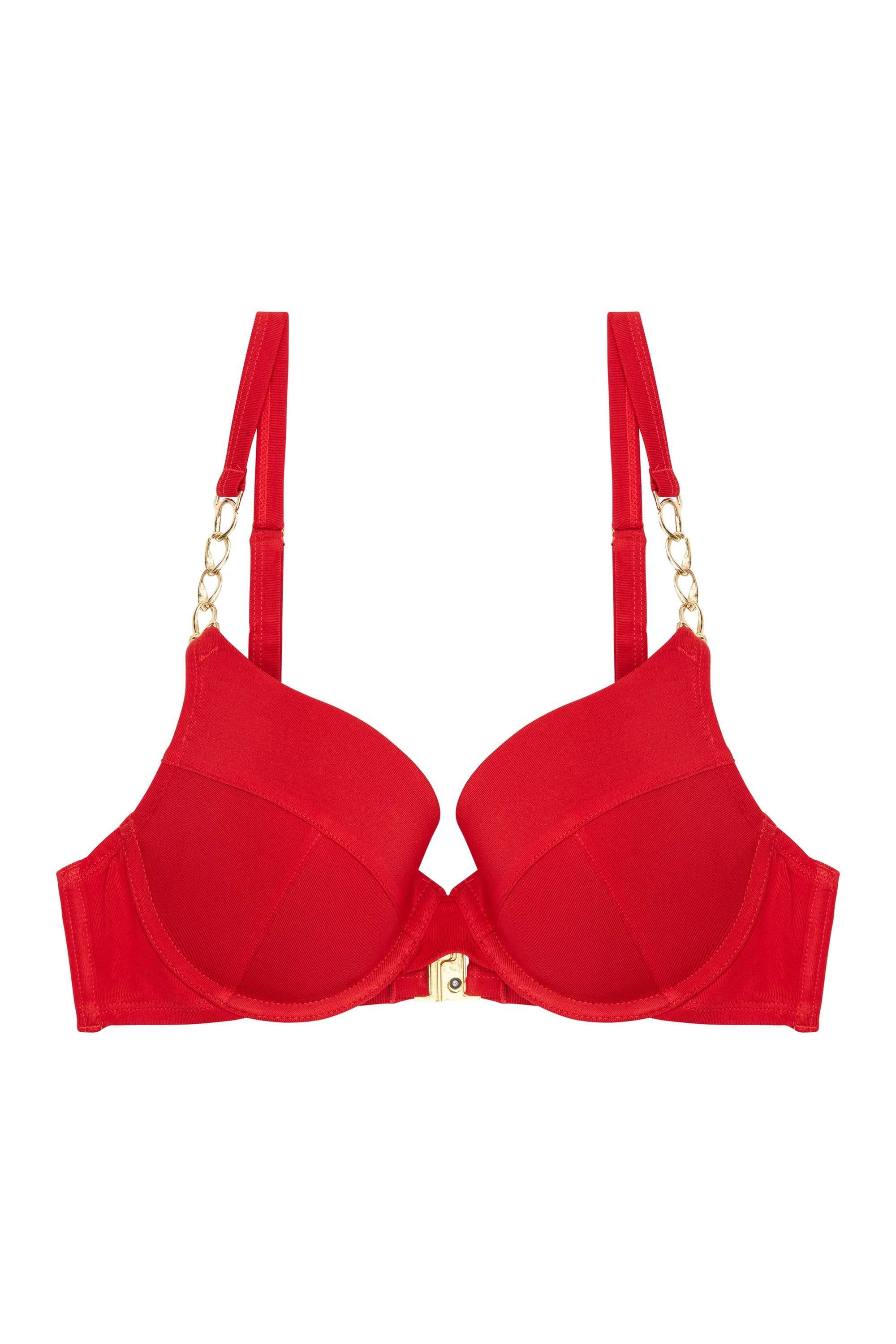 Red chain push up bikini top - Image 3