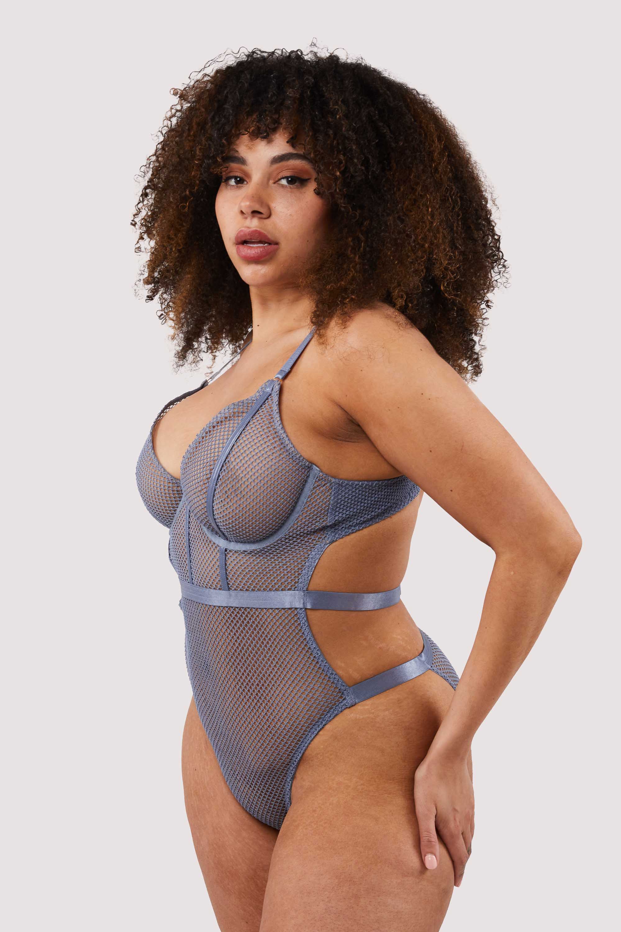 Selena Blue High Leg Bodysuit - Image 6