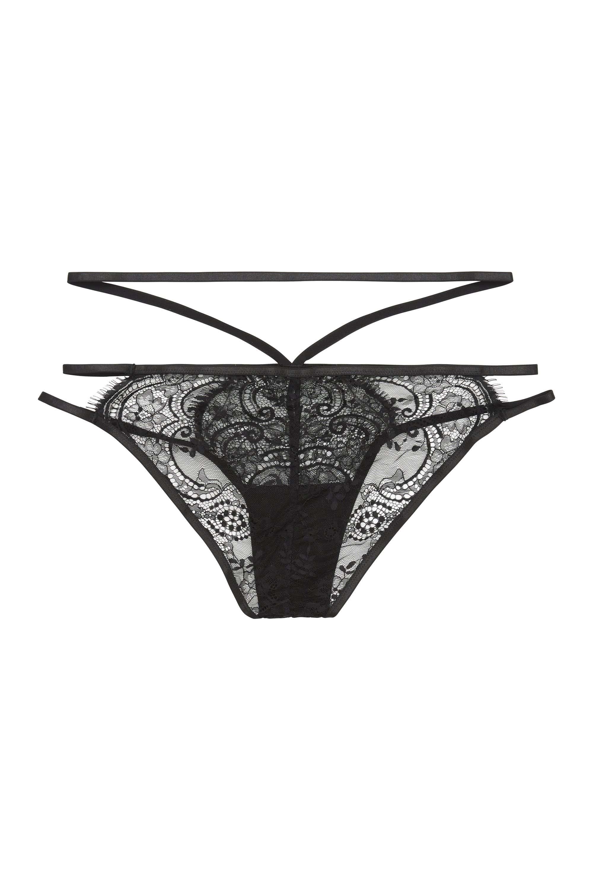 Wolf & Whistle Tanja black lace strappy brief - Image 2