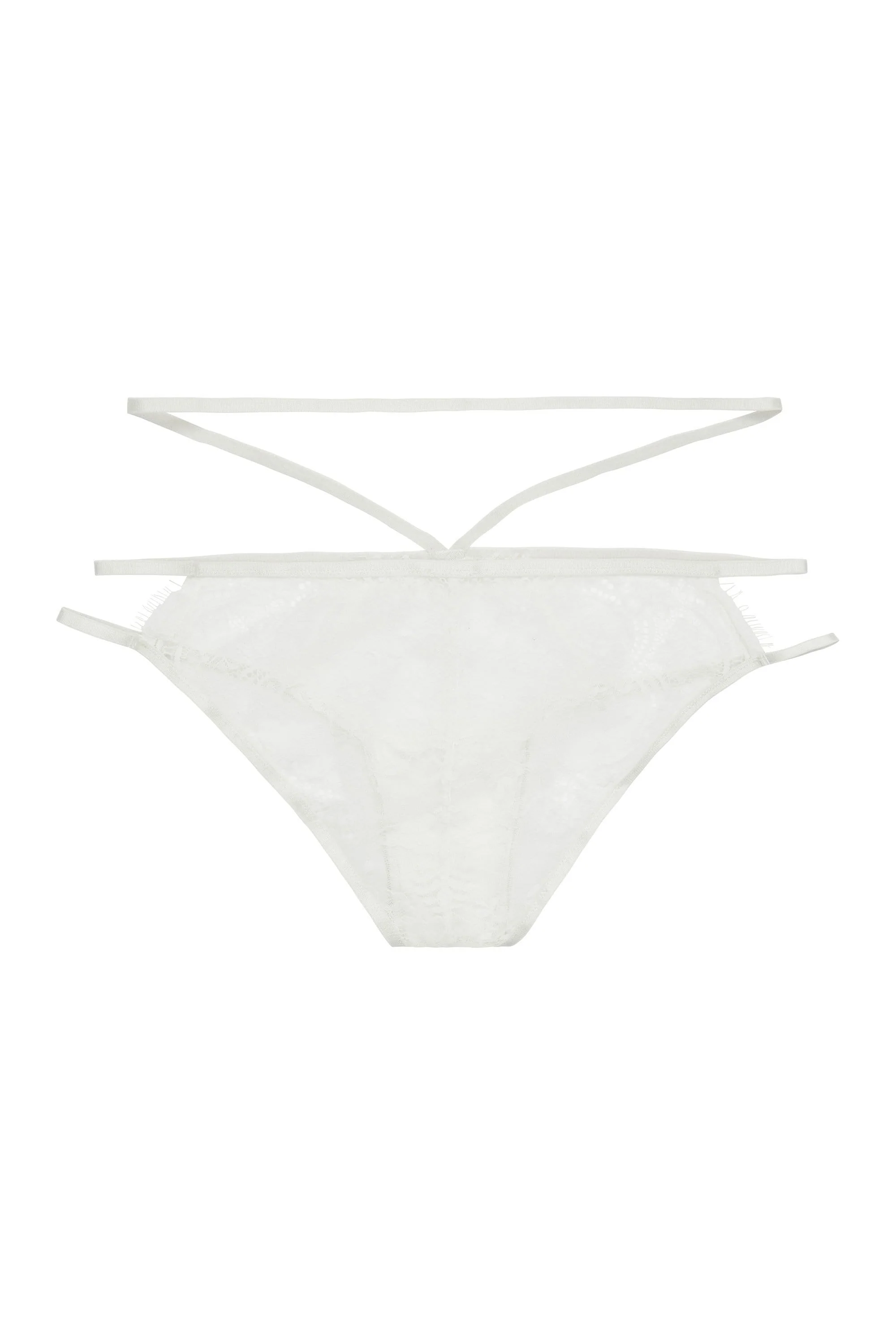 Tanja white lace strappy brief