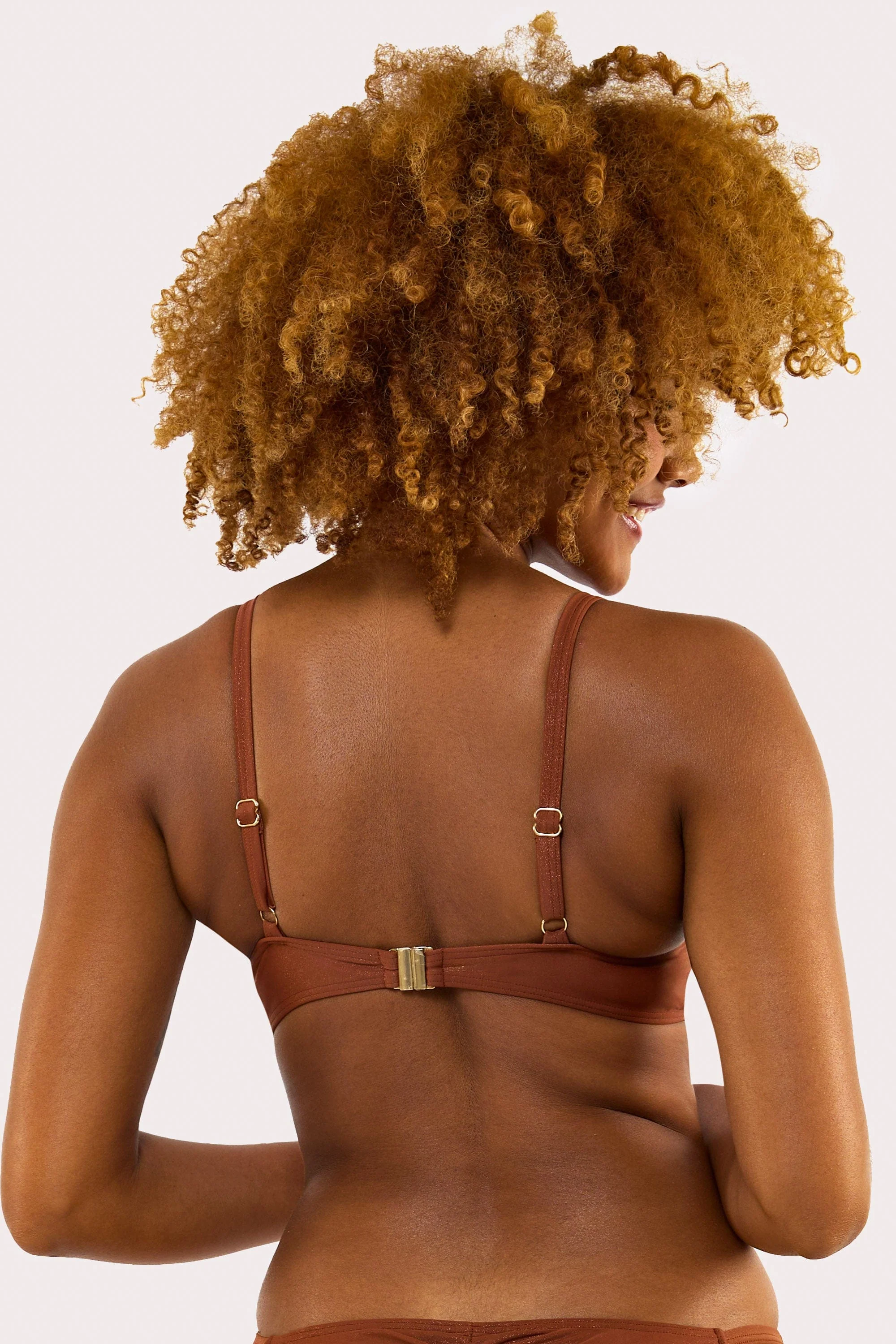 Morgan Bronze Glitter Mix & Match Fuller Bust Plunge Bikini Top - Image 3